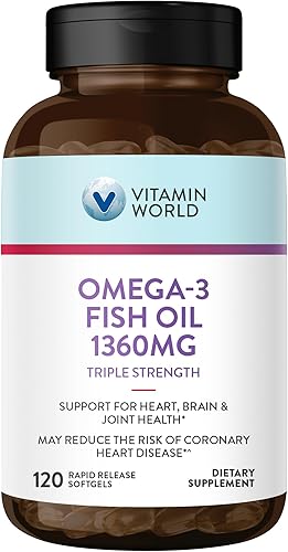 Vitamina mundo triple-strength-omega-3-fish-oil-1360-mg-120Cápsulas blandas