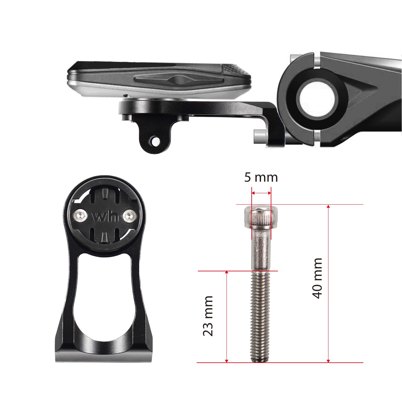 Chooee Wahoo Elemnt - Soporte de bicicleta para Wahoo Elemnt, color rojo y negro, color Negro