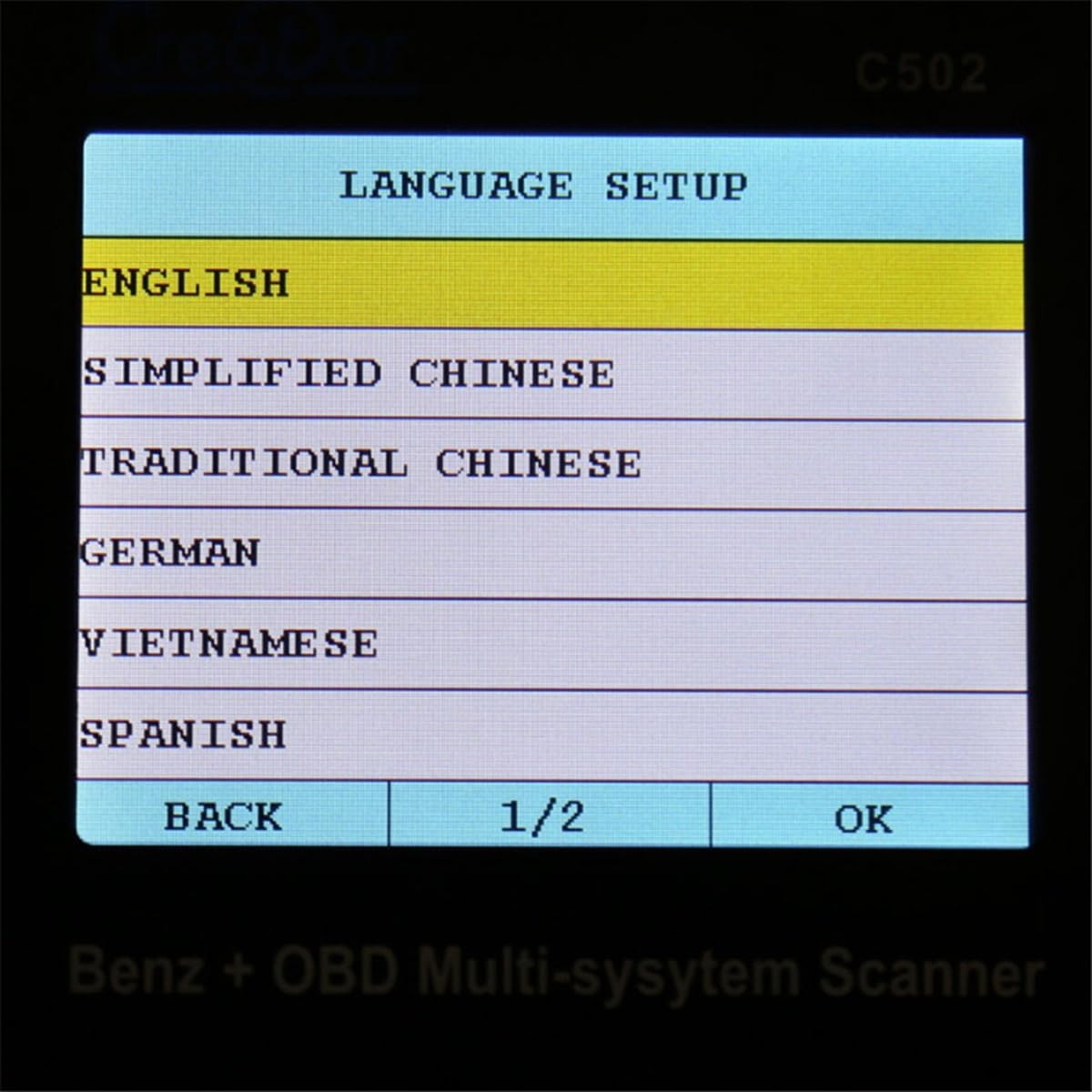 C502 OBD2 - Escáner de diagnóstico para comprobar la luz del motor EPB ABS SRS, herramienta de diagnóstico multisistema, lector de código, modos de comunicación OBD-II 1-10