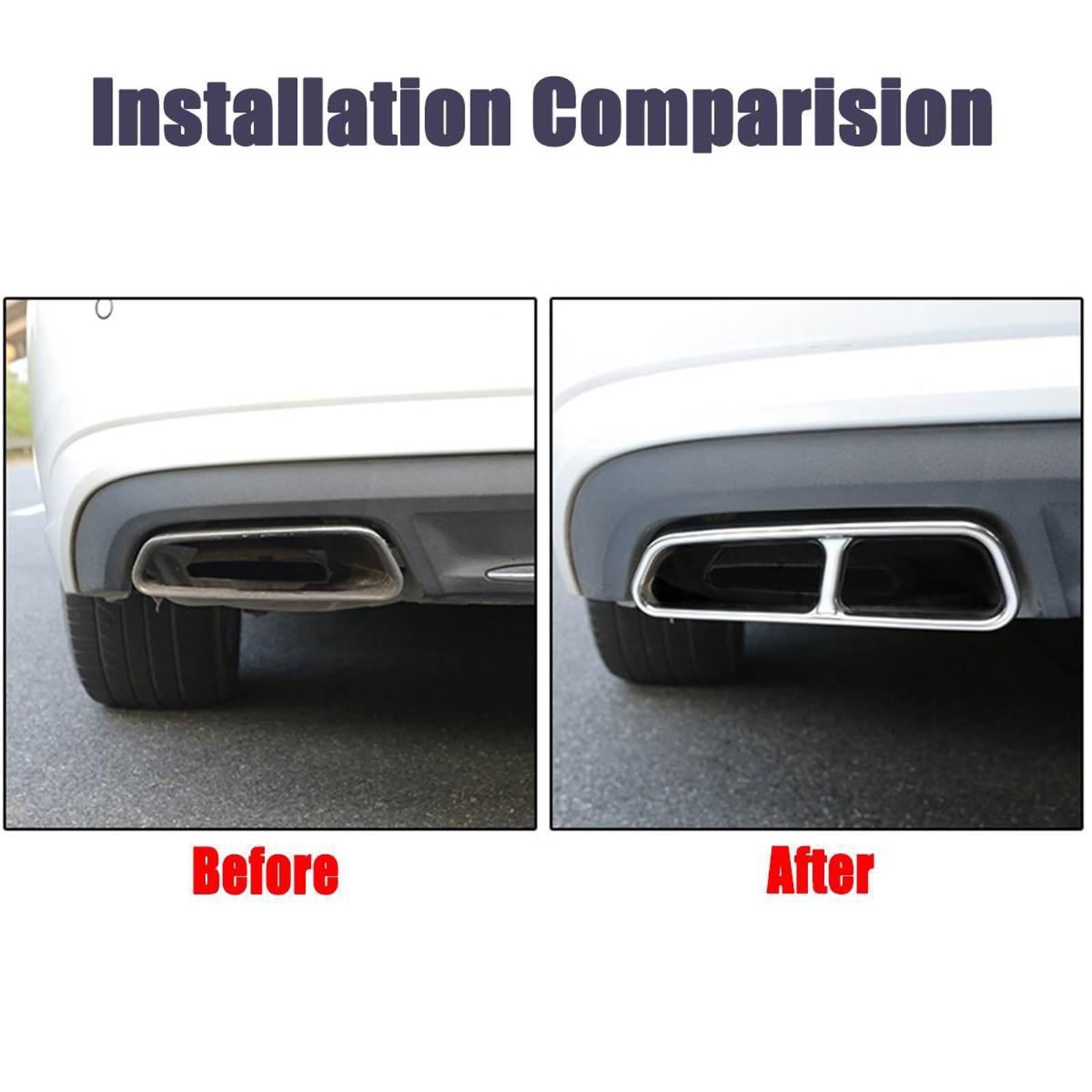 Decorazione for terminale di scarico posteriore doppio, compatibile solo con Audi A6 A7 C7 2016 2017 2018, accessori decorativi for auto.