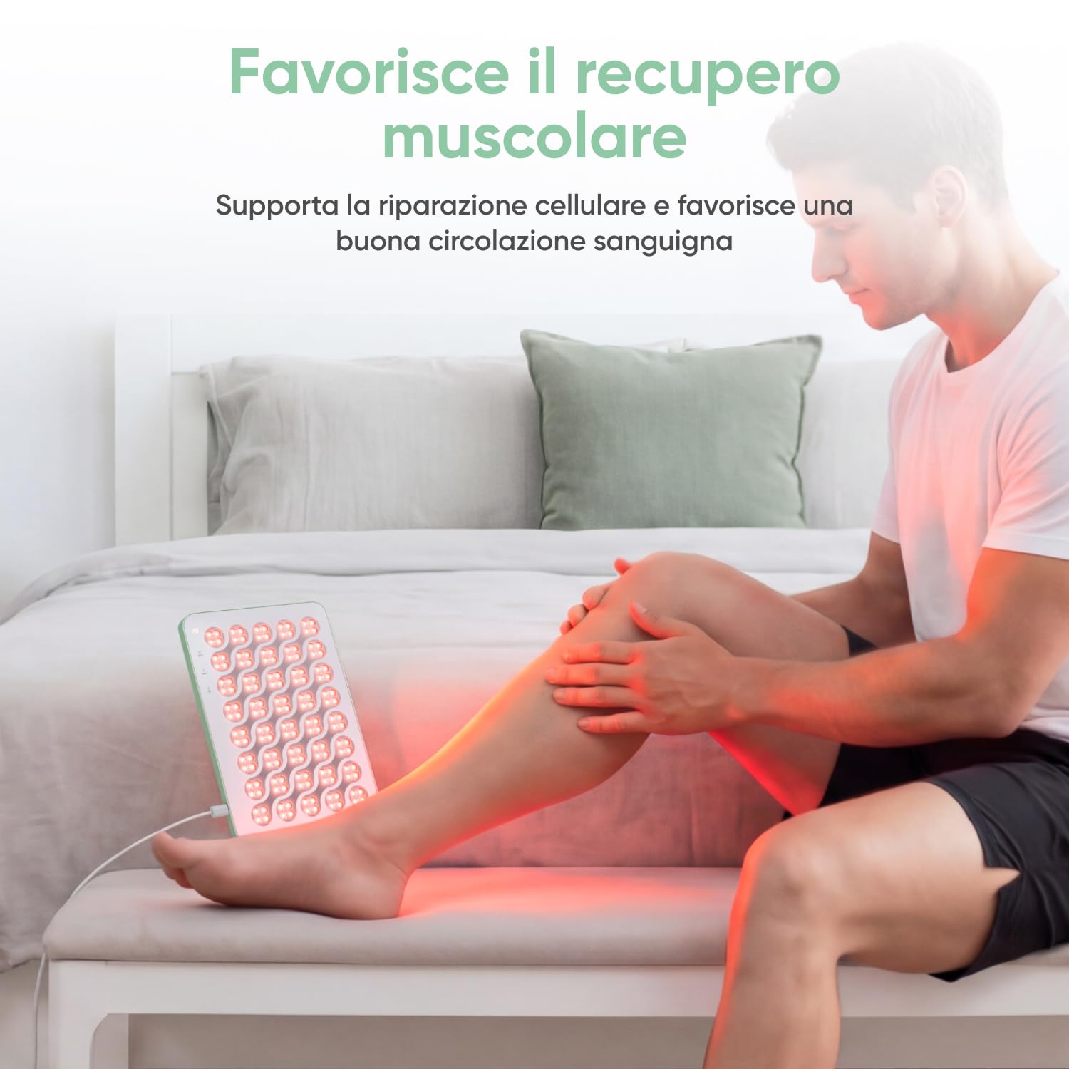 Nanoleaf Lampada a Infrarossi Pannello Terapia Luce Rossa Viso e Corpo, 160 LED Doppia Lunghezza d’Onda (630 nm + 850 nm), Timer Integrato, 4 Livelli Intensità, Supporto e Occhiali Inclusi