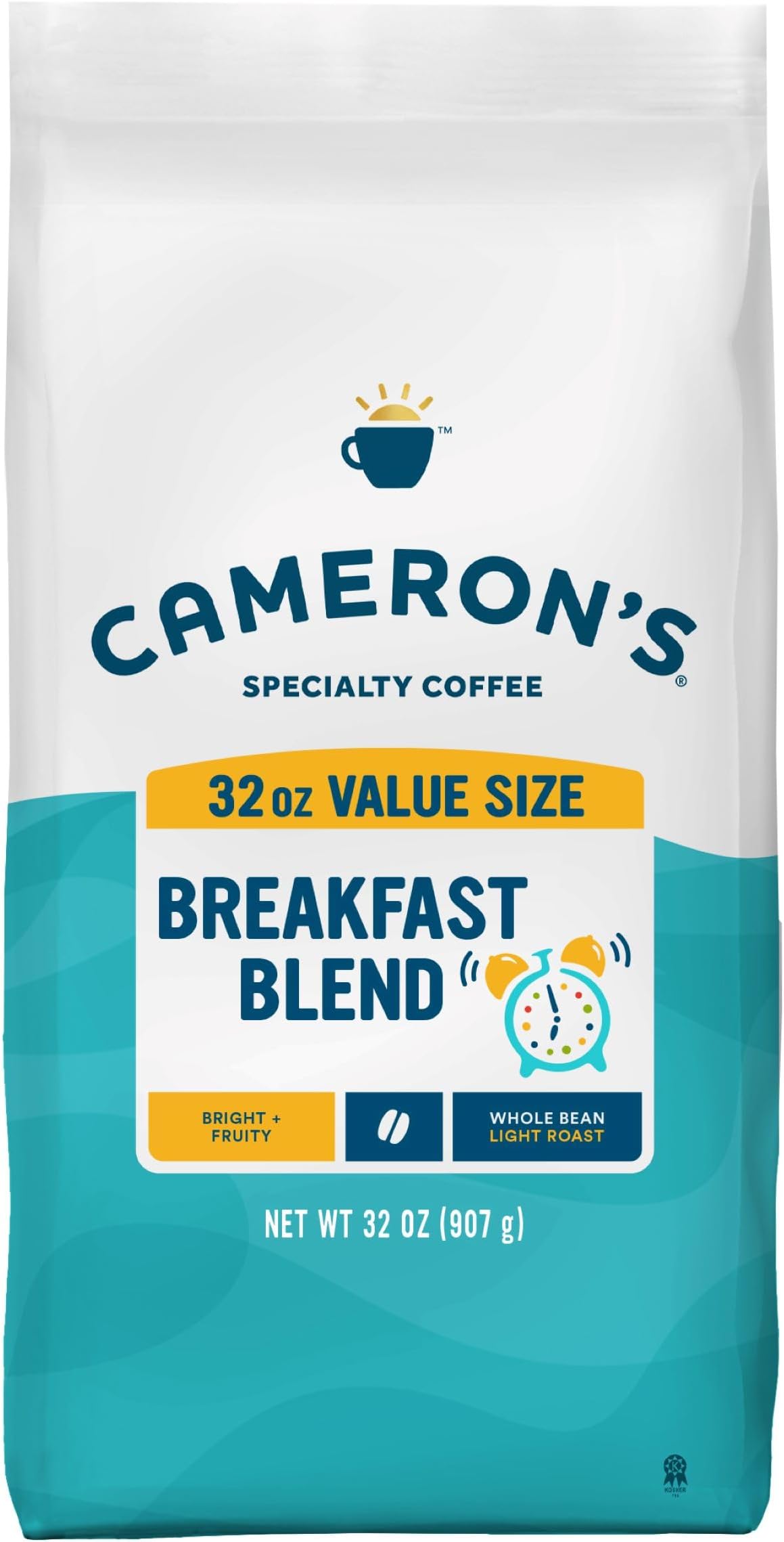 (Breakfast Blend, 950ml) - Cameron's Whole Bean Coffee, Breakfast Blend, 950ml