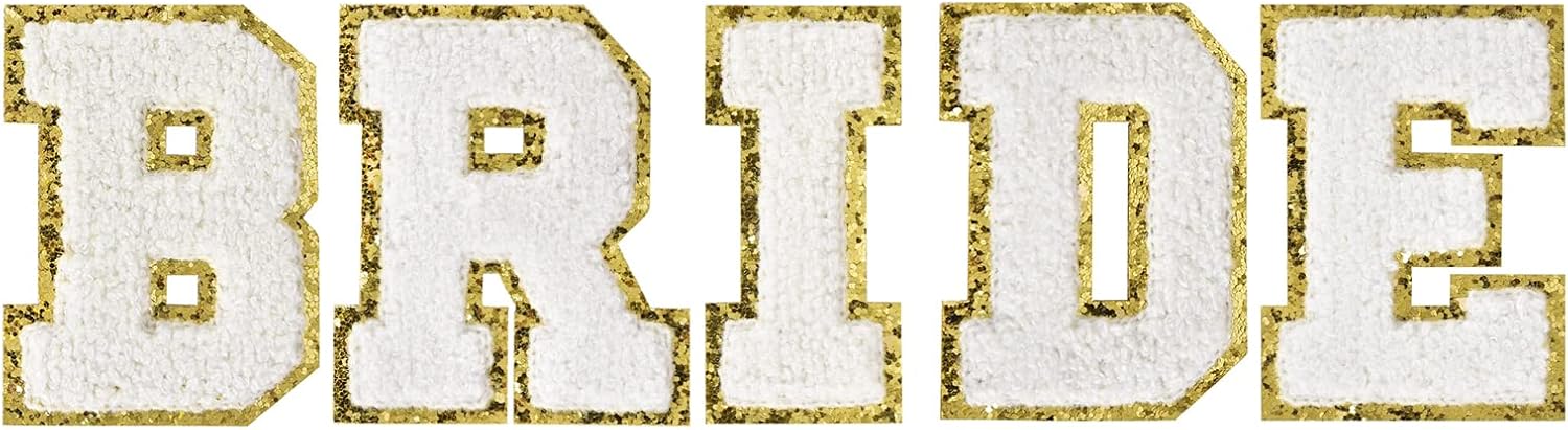 Bride Rhinestone Stickers – Self Adhesive Bling Letters for Bachelorette Party Decorations, Wedding Car, Bridal Shower, DIY Craft, Sparkly Bride Sign