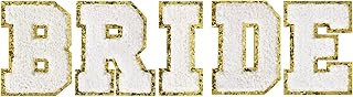Iron On Letters Patches for Clothing – Bride Chenille Letter Applique, Decorative DIY Name Patch for Jackets, Hats, Wedding Party Outfits, Clothes Repair & Embellishment