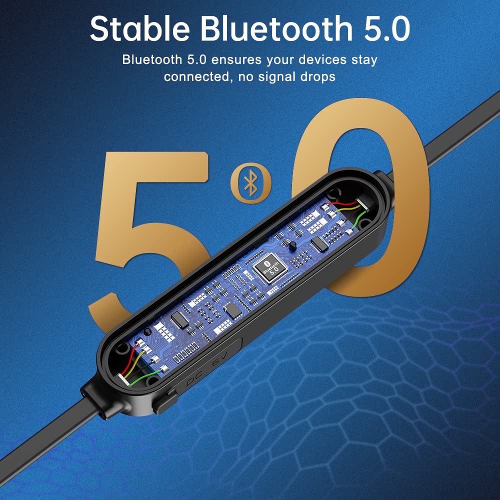 Cuffie Bluetooth, Auricolari Bluetooth Senza Fili, Auricolari Bluetooth con CVC 8.0 Microfono Incorporato, 20 Ore di Tempo di Utilizzo, IPX7 Impermeabili, Cuffie Bluetooth Sport, per Corsa, Fitness