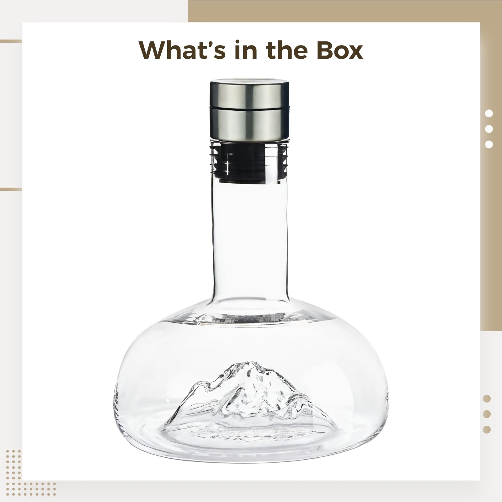 Carafe à Whisky 1,2L Avec Motif Montagne - Verre Transparent Sans Plomb, Pour Bourbon, Vodka, Cadeau Fête Des Pères