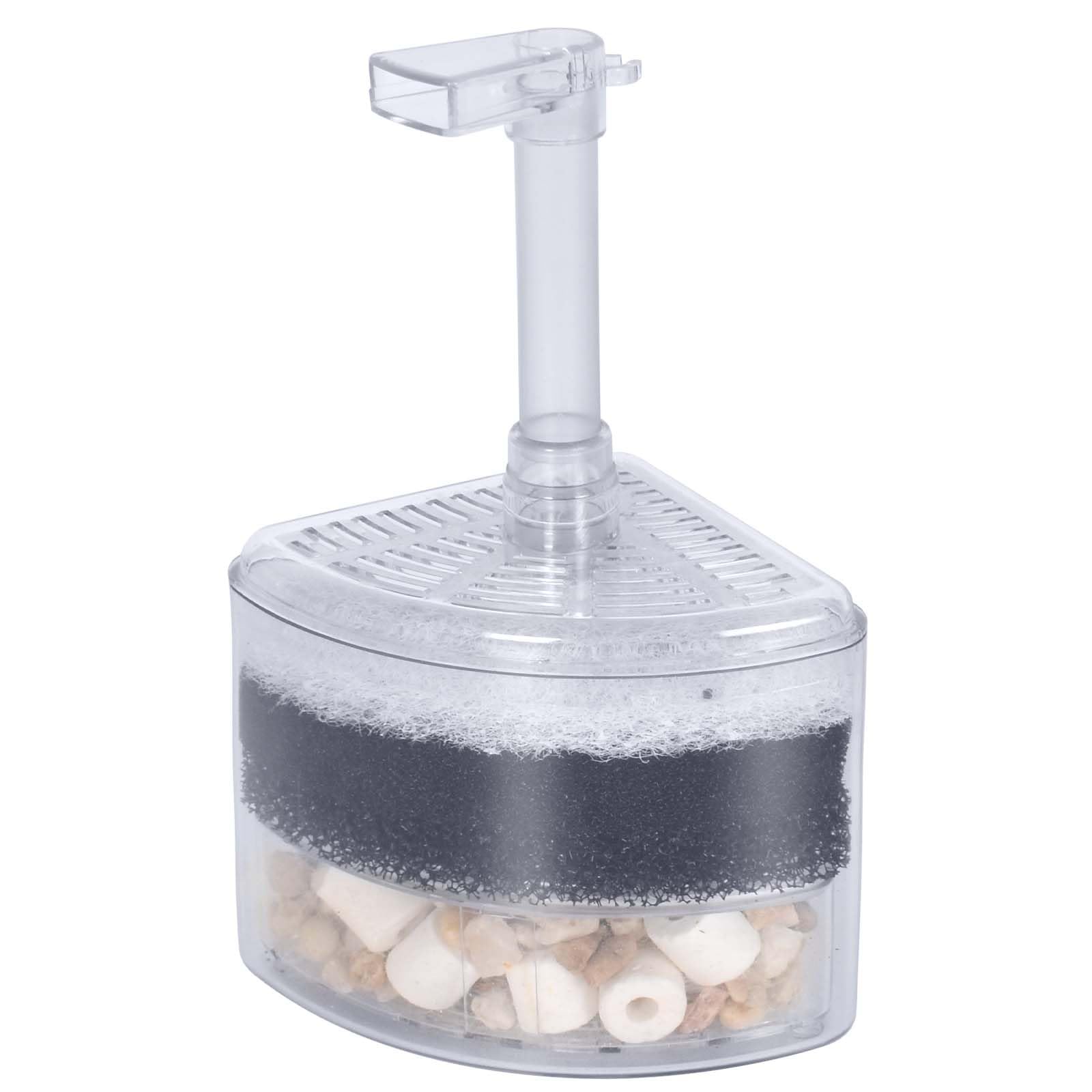 Corner Filtro Interno, Filtro De Esponja con Piedra de Aire, Filtros de Esquina de Pecera Filtro de Acuario Ronda filtrar Esponja, para Acuario Fry Shrimp Nano, XY-2008