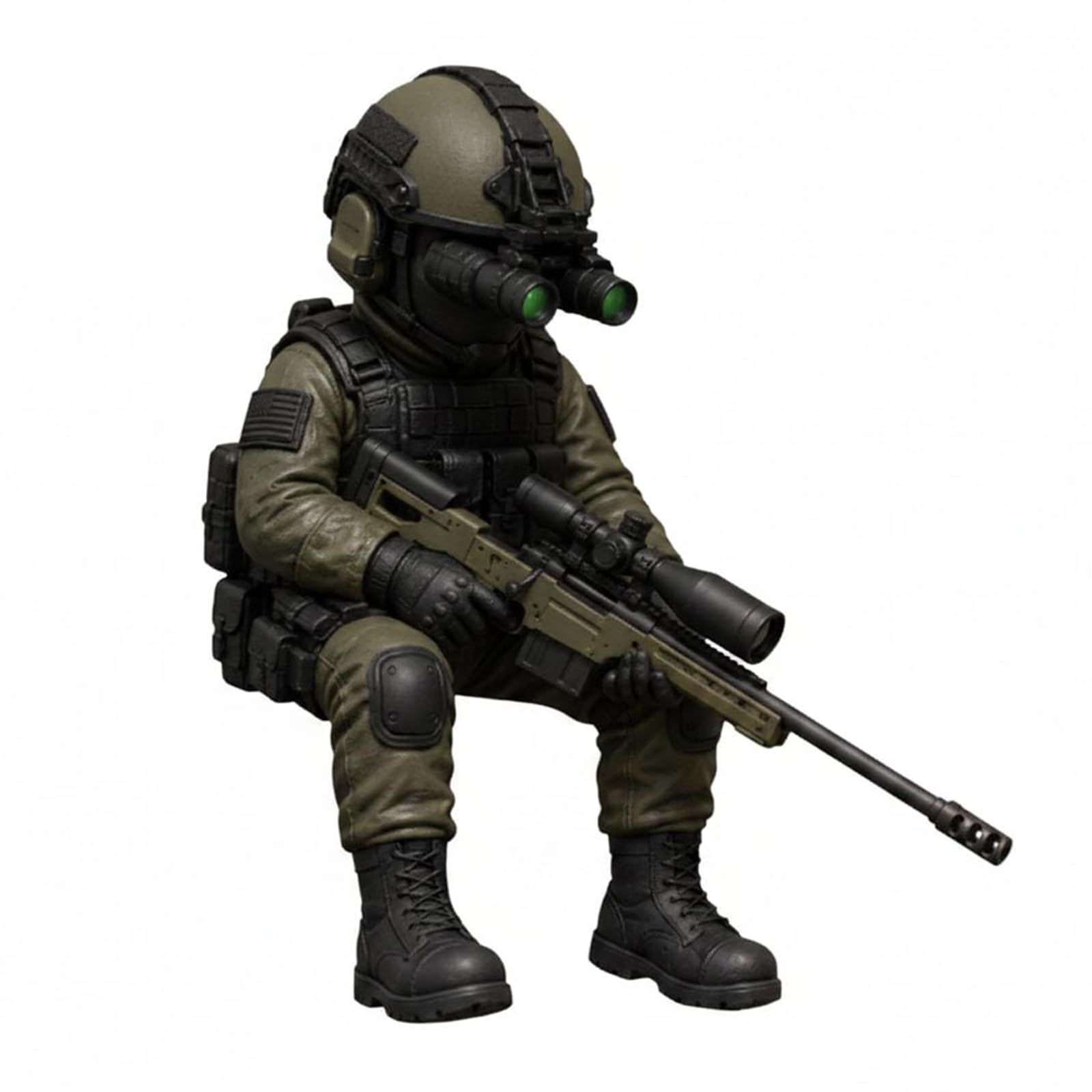 Mini Soldier Figurine A Tactical Mini Soldier Figurine Exquisite Craftsmanship Tactical Sniper Mini Figurine For Ornaments Enthusiasts Decorative Collectors (A)