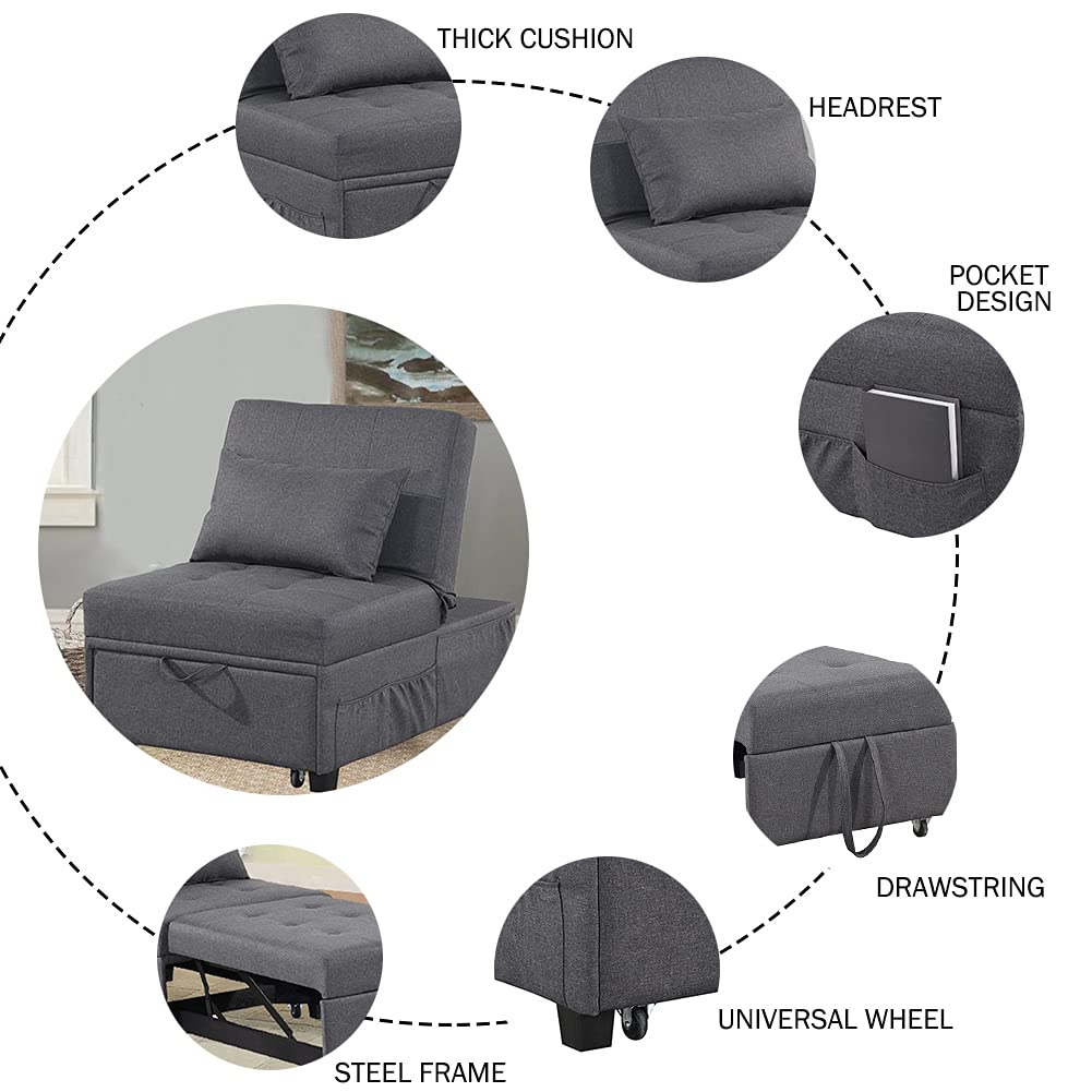 Buy SAMERY Convertible Chair Bed 4 in 1, Sleeper Chair Bed Pull Out