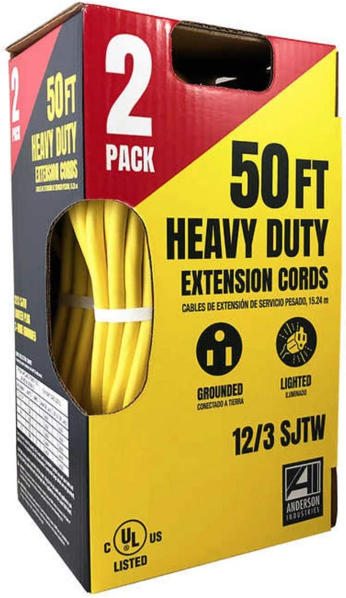 Anderson Industries Outdoor Lighted Extension Cords, Set of 2, 50 Feet Each