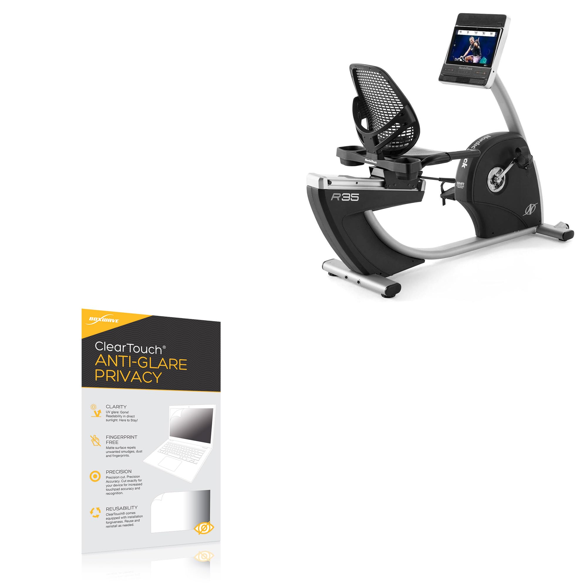 BoxWave Screen Protector Compatible With NordicTrack Commercial R35 NTEX14921 - ClearTouch Anti-Glare Privacy (2-Pack), Privacy Screen Protector Flexible Film Anti-Glare