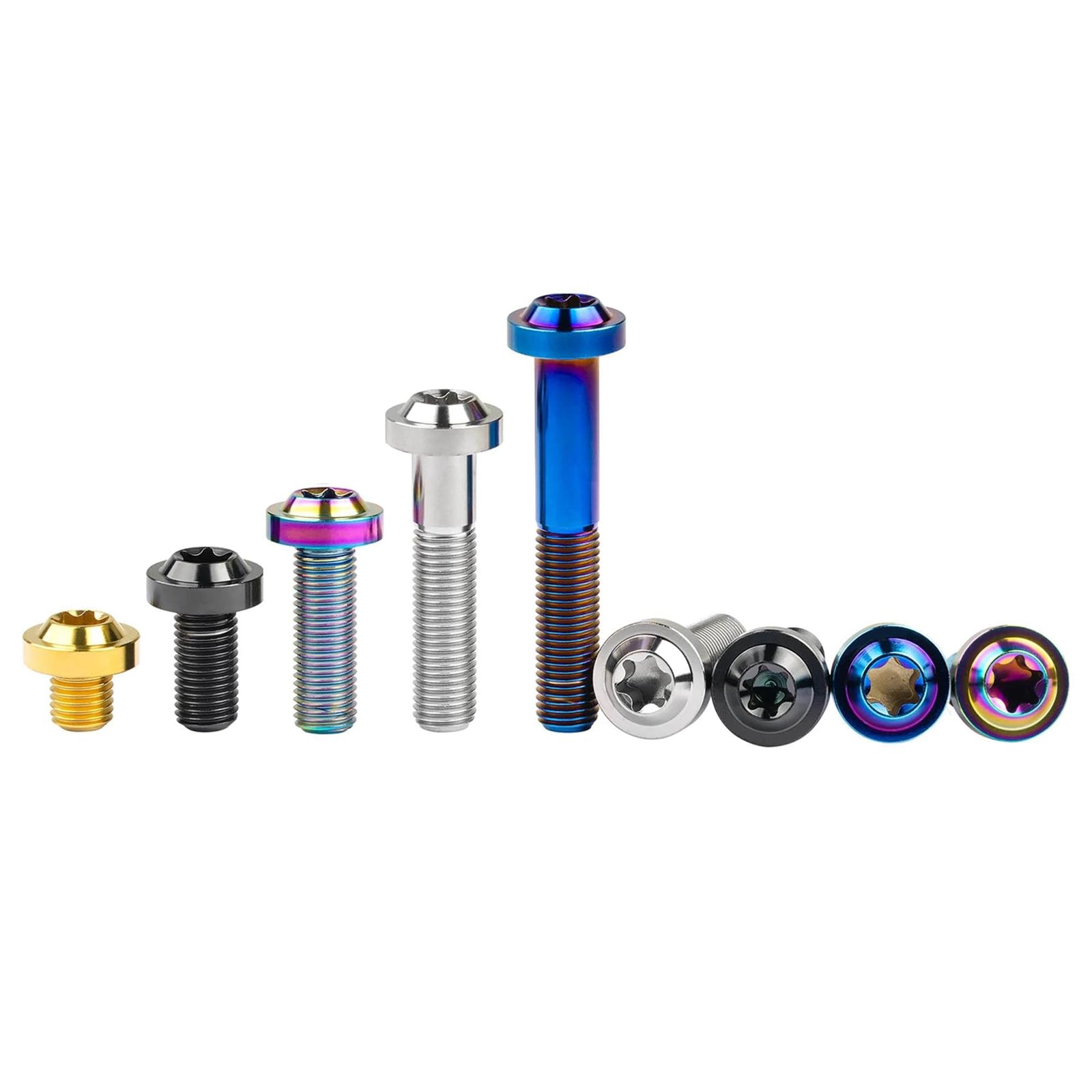 Viti In Titanio Ti Bolt M10 Con Testa Torx E Flangia - Lunghezze 23,30,40,50,60 Mm