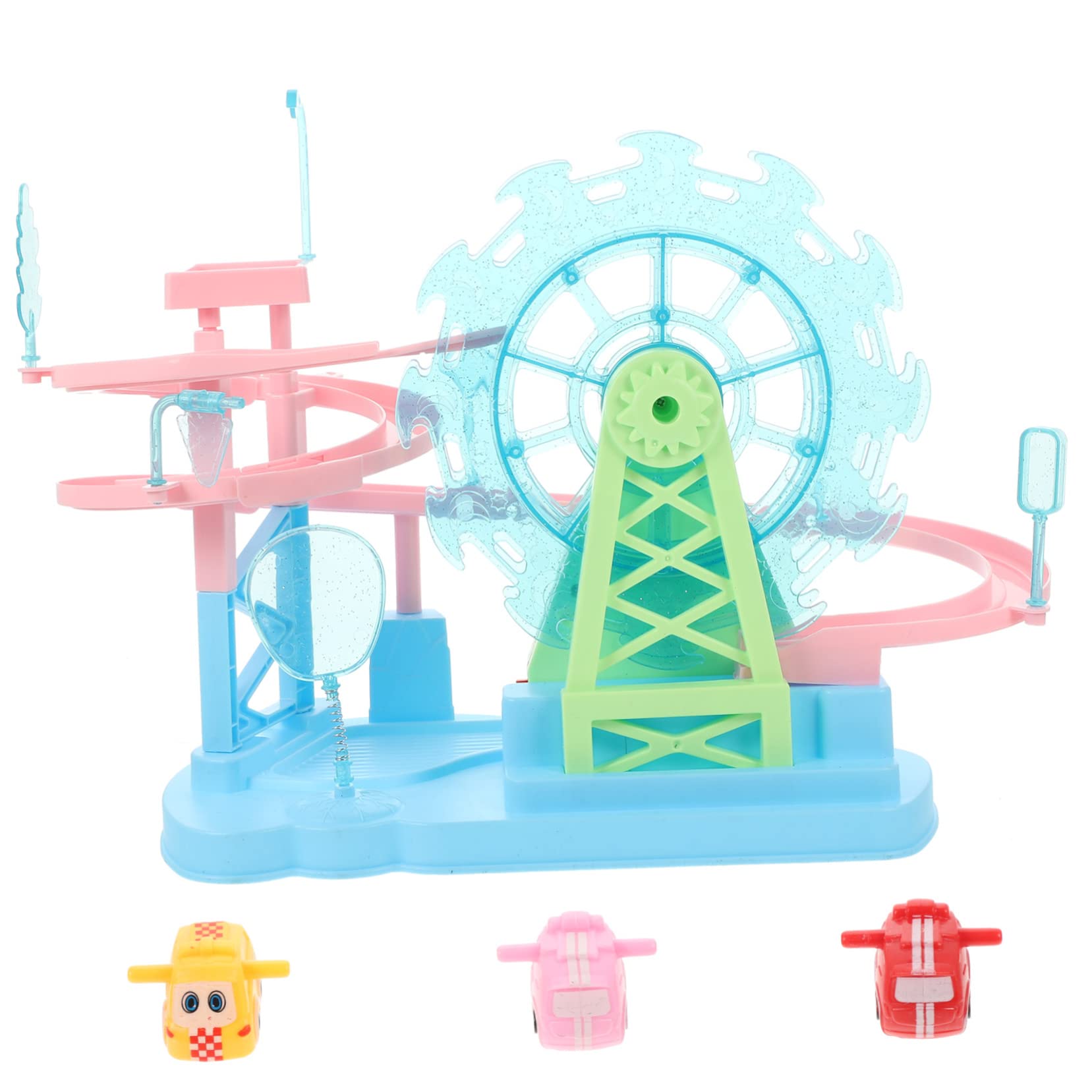 Circuito di Macchinine Elettrica in Plastica Blu Scale per Bambini, Gioco da Tavolo per Compleanno, Set USB Inclusa, Tocco Liscio e Sviluppo Identificazione
