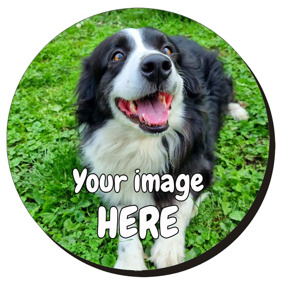Personalised Photo Fridge MAGNETS Big or small Customised Image Text Logo High Gloss Printed Picture square love heart round (Big Round)