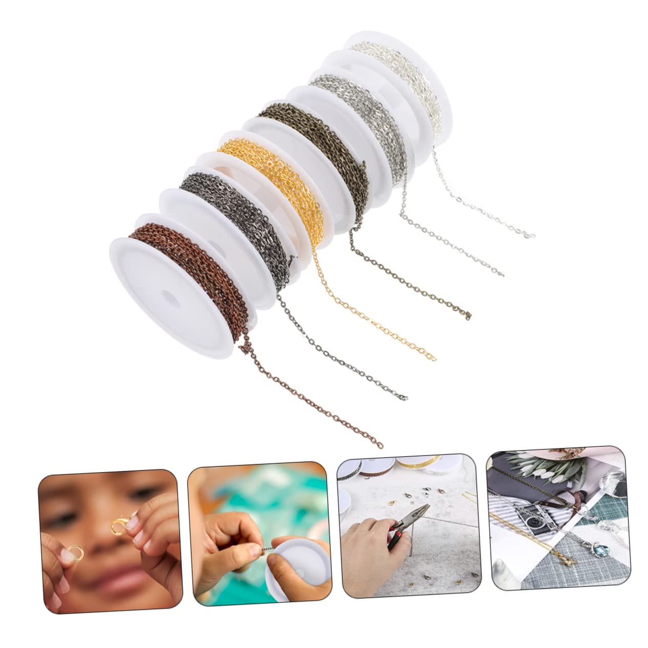 EXCEART 12pezzi Catena Decorativa per Creazione Gioielli Versatile per Bracciali Cavigliere e Collane Facile da Utilizzare Resistente e Lucido per Progetti Creativi