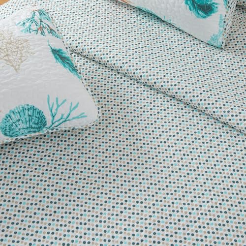 Full-Queen-Coastal-Quilt-Bedding-Set-Summer-Coastal-Quilt-with-Shams-Beach-3-Piece-Reversible-All-Season-Bedspread-Quilt-Set-Lightweight-Nautical-Quilted-Coverlet-Key-West-Collection-Multi Full Queen Coastal Quilt Bedding Set Summer Coastal Quilt with Shams Beach 3 Piece Reversible All Season Bedspread Quilt Set Lightweight Nautical Quilted Coverlet Key West Collection Multi