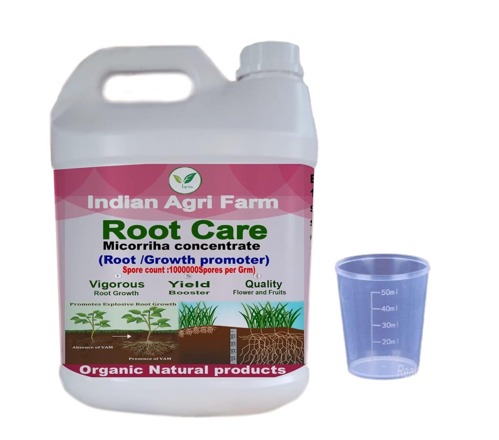 Iagrifarm Root Care Liquid Manure (VAM) - 5 Litre (Cane) - with Measuring Cup 50 Ml - Mycorrhiza Concentrate bio Manure for Root development for all Plants (B0BY4ZXV6L) Amazon Price History, Amazon Price Tracker