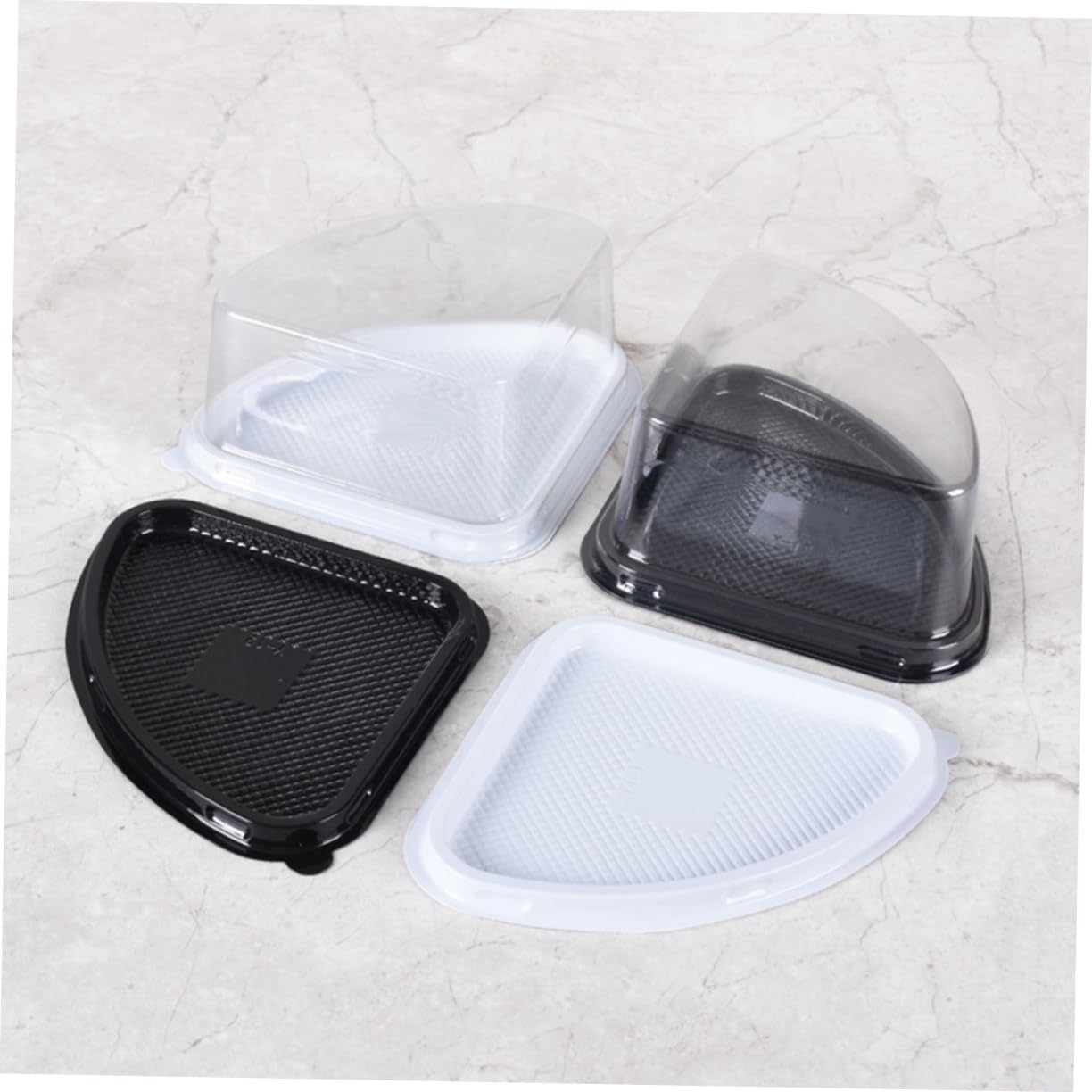 Zerodeko 50pcs Fan Shape Cake Box PET Packaging Container for Banquets