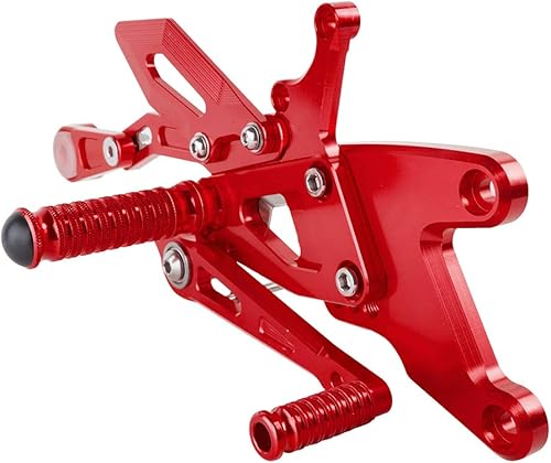 Miniatura 6 de Motocicleta CNC ajustable trasero pasajero pie pie estribera soporte soporte para Y.a.maha YZF R1 YZF-R1 YZFR1 Accesorios 2015 2016 2017 15-17 (rojo)