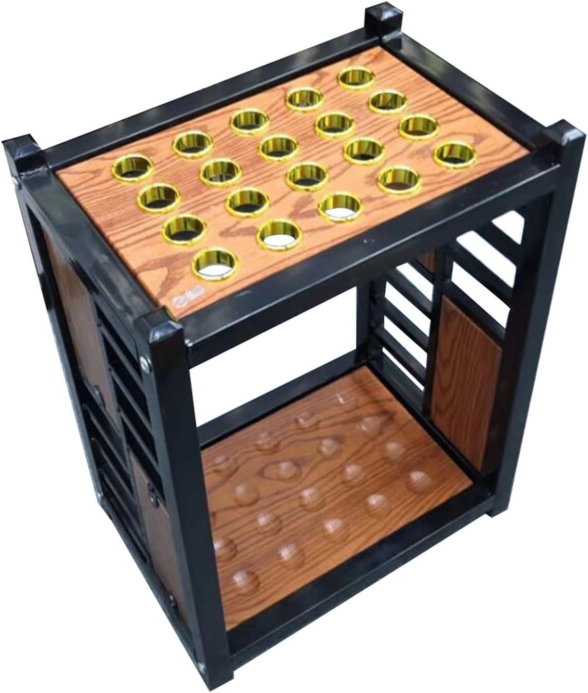 20 Holes Billiard Cue Rack Bracket Pool Stick Holder Stand Outdoor Billiards Shelf Floor Bracket for Billiard Room Club Garage Bar Sport