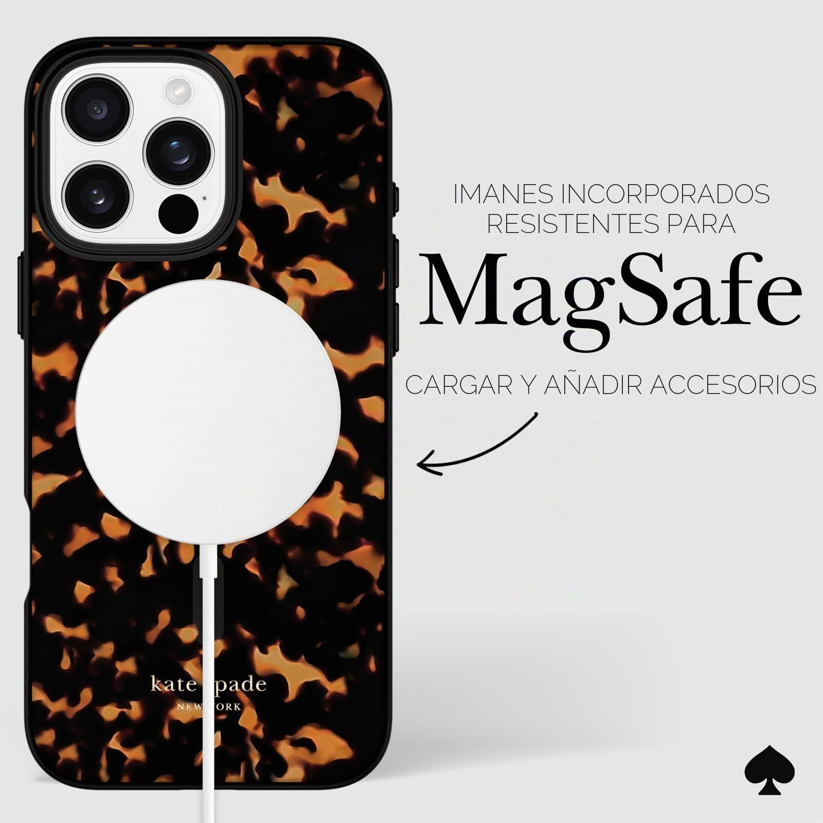 Kate Spade New York Funda para iPhone 16 Pro MAX, Compatible con MagSafe, Funda de teléfono de diseño, Tortuga