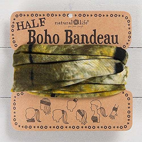 Natural Life Half Boho Bandeau Green & Yellow Tie-Dye