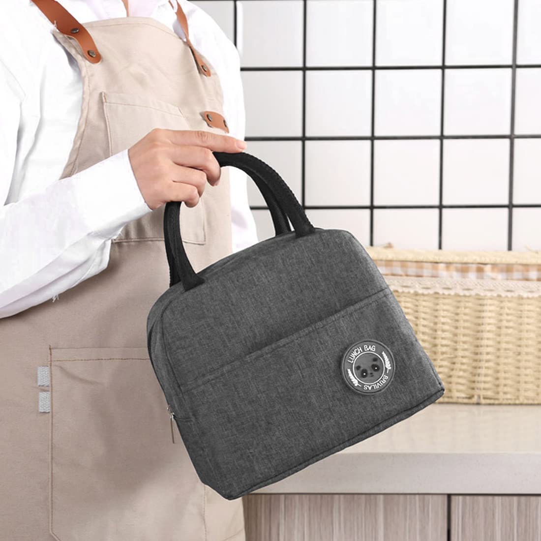 LEEQ bolso del refrigerador del almuerzo,Bolsa Termica Porta Alimentos Comida Almuerzo Bolsa Isotermica con Forro Aislamiento Térmico,Genial para Playa,Picnic,Camping,Barbacoa
