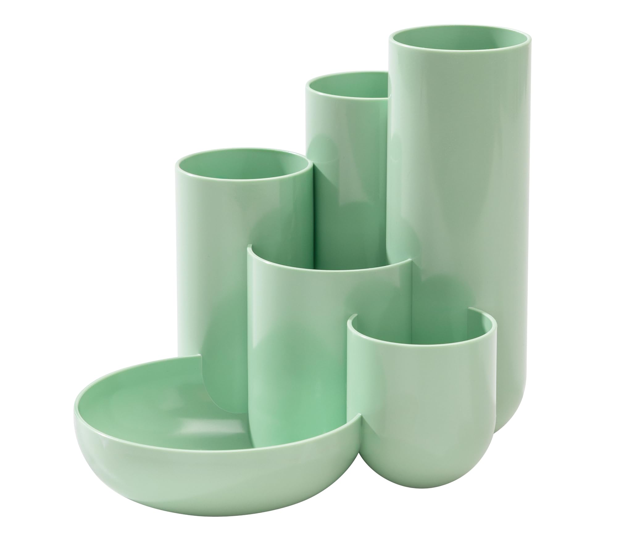 HAN Campus Desk Quiver with 5 Tubes and 1 Small Parts Bowl, 17480-805, Pastel Green