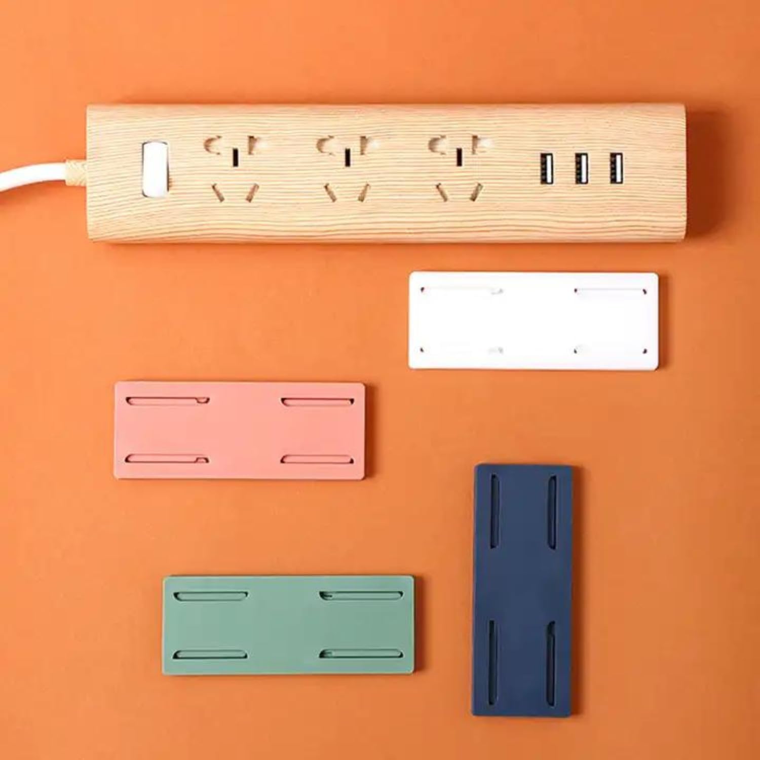 Self Adhesive Power Strip Holder,Adhesive Punch-Free Socket Holder, Self-Adhesive Desktop Socket Fixer, Power Socket Holder, Adhesive Socket Holder Slide(1PCS)-image-9