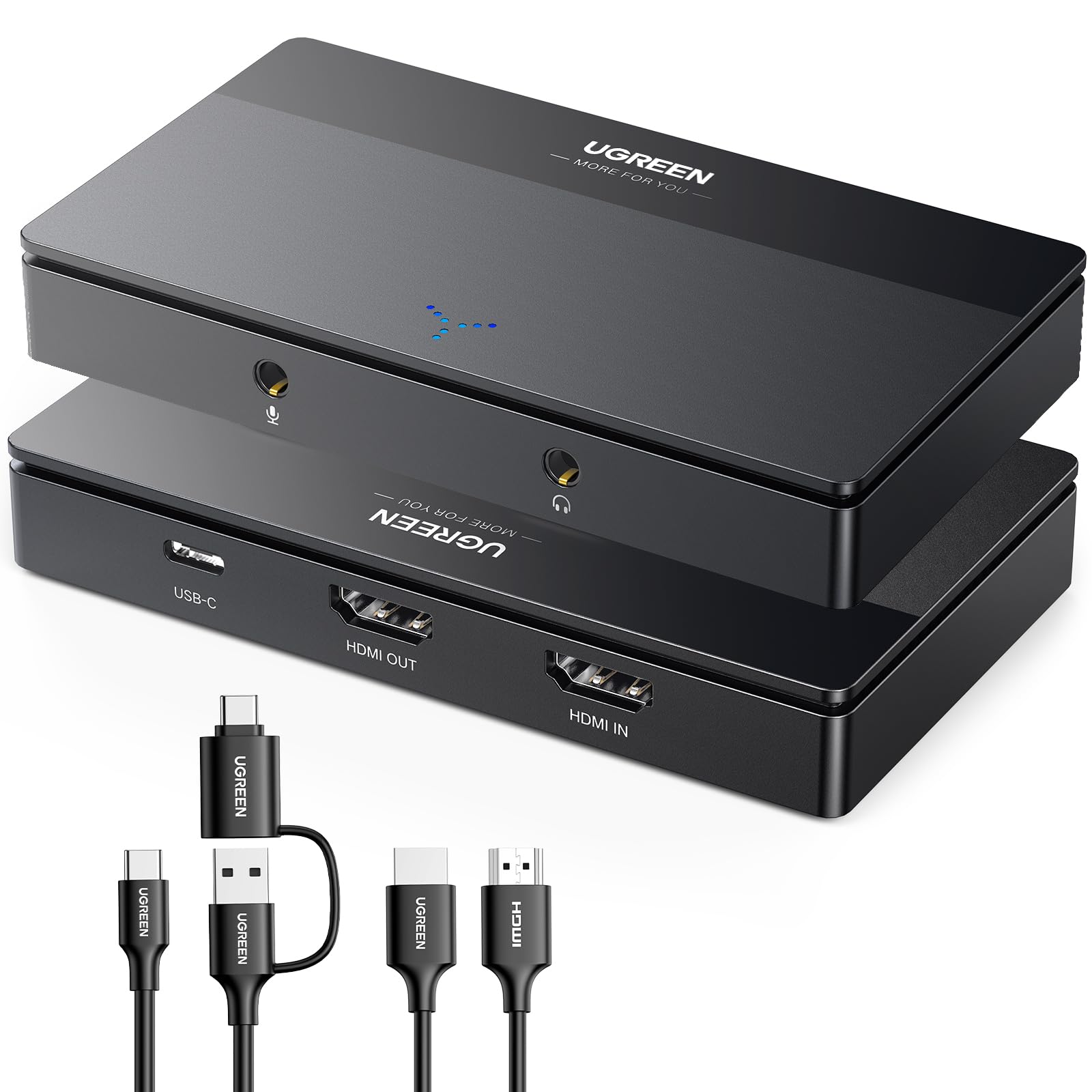 UGREEN 4K Video Capture Card, HDMI auf USB 3.0 Type C Video Grabber 1080P 60fps für Gaming Live Streaming Video Recorder, kompatibel mit Switch PS5 Xbox iPad DSLR MacBook Laptop PC Phone Mac