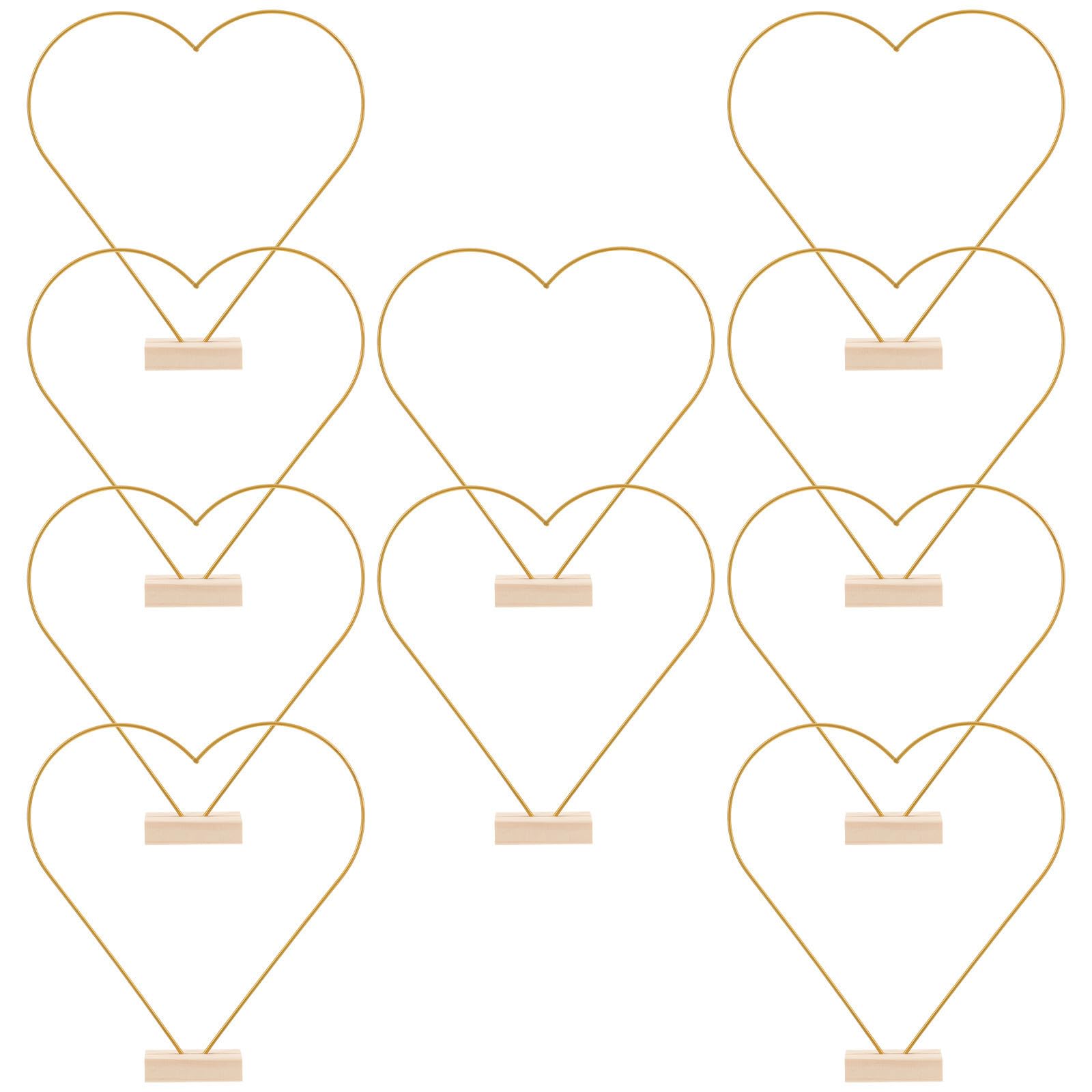 iplusmile Metallblumenringe aus Eisen und Holz Stabile Struktur 10 Stück mit Sockel Einfache Selbstgemacht Dekoration für Hochzeitstische für Hochzeits und Bastelarbeiten