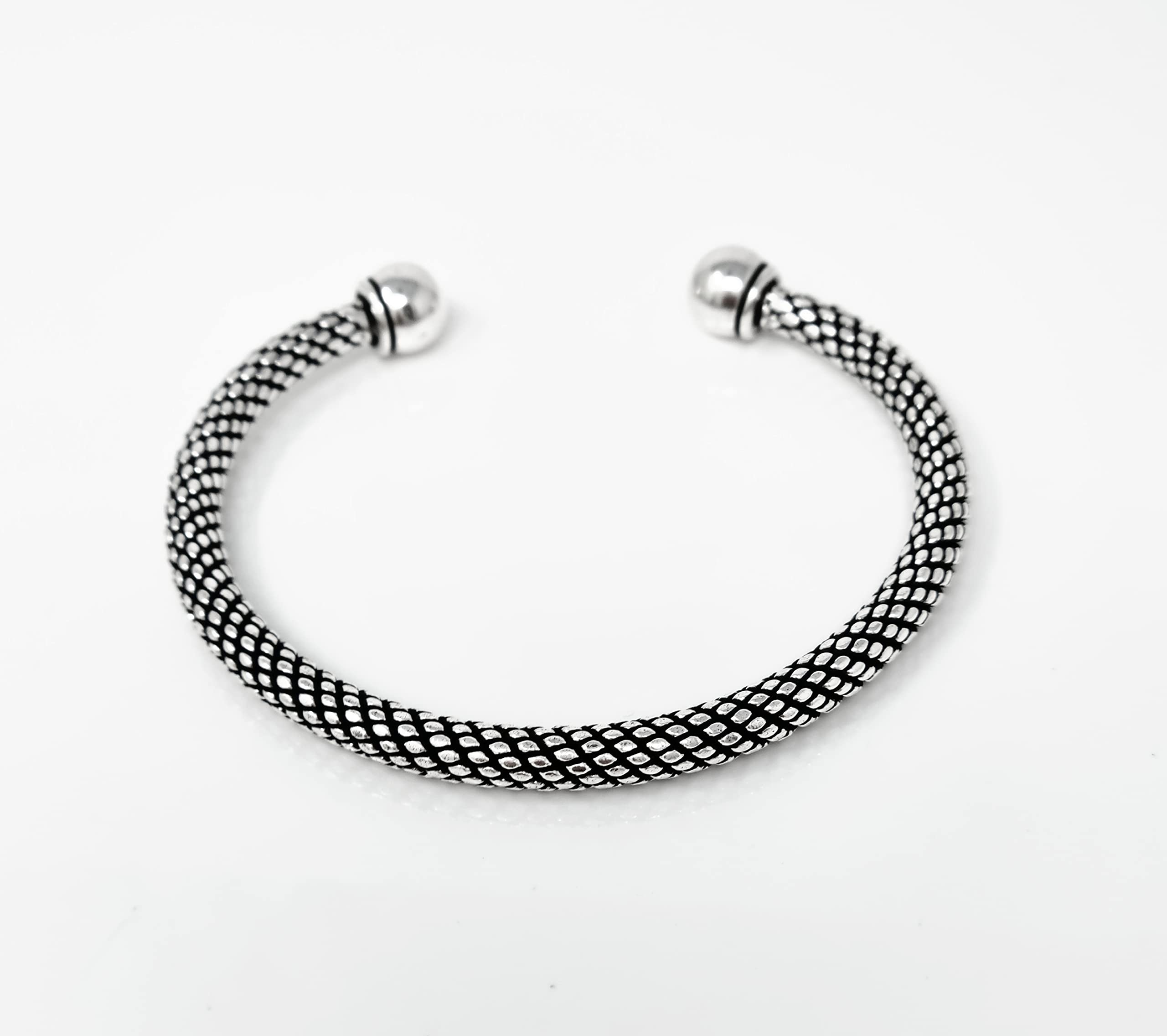 Treasure Bay Bracciale rigido in argento sterling 925 per donna, bracciale rigido in argento, taglia unica (argento)