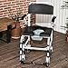 HOMCOM Accessibility Commode Wheelchair, Rolling Shower Wheelchair with 4 Castor Wheels, Rectangle Detachable Bucket, & Waterproof Design, 17