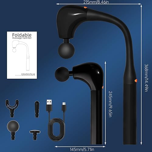 Miniatura 7 de Back Massager for Pain Relief Deep Tissue, 2-in-1 Detachable Forms Percussion Massage Gun, Massage Gun Deep Tissue with 4 Heads & 5 Intensity Levels