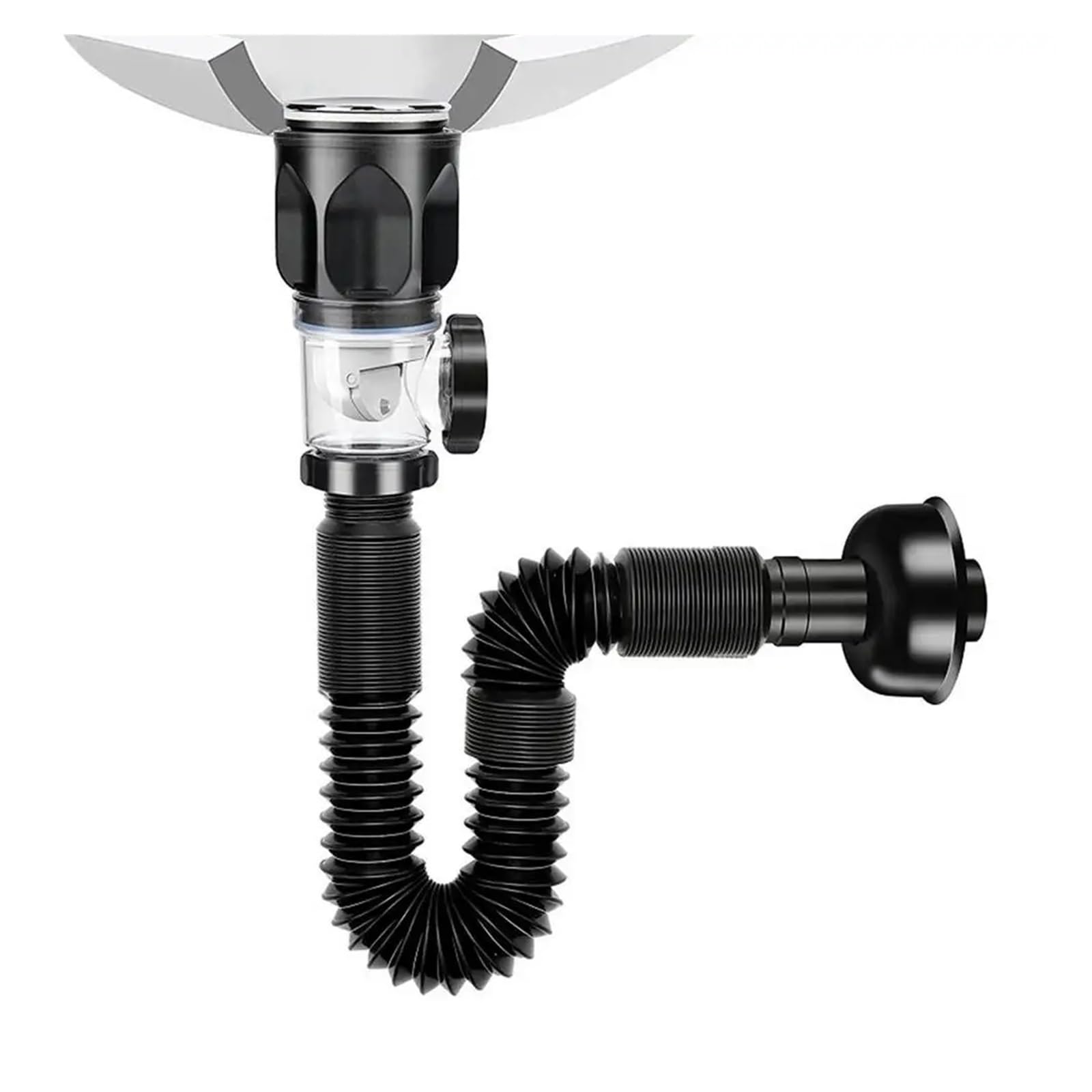 Siphon en P anti-odeur pour évacuation de lavabo de bain