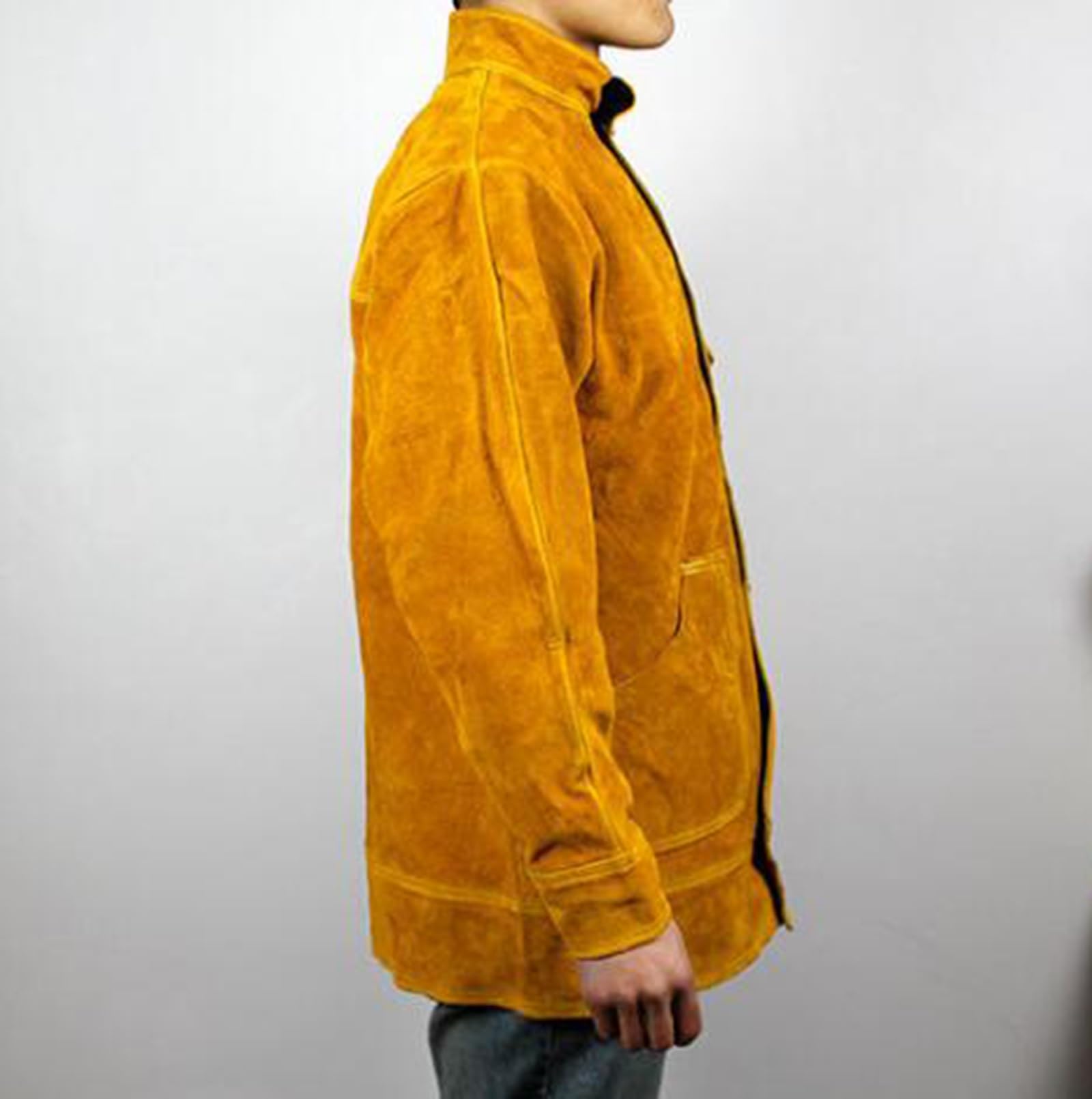 Ropa de Cuero, Abrigo Resistente, Camisas de Soldadura Resistentes al Calor y al Fuego para Hombres con herreros y carpinteros