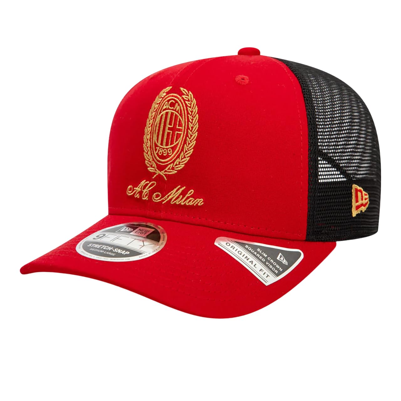 New Era Unisex Red 9Fifty Stretch Snapback Cap - Heritage Ac Milan - S/M