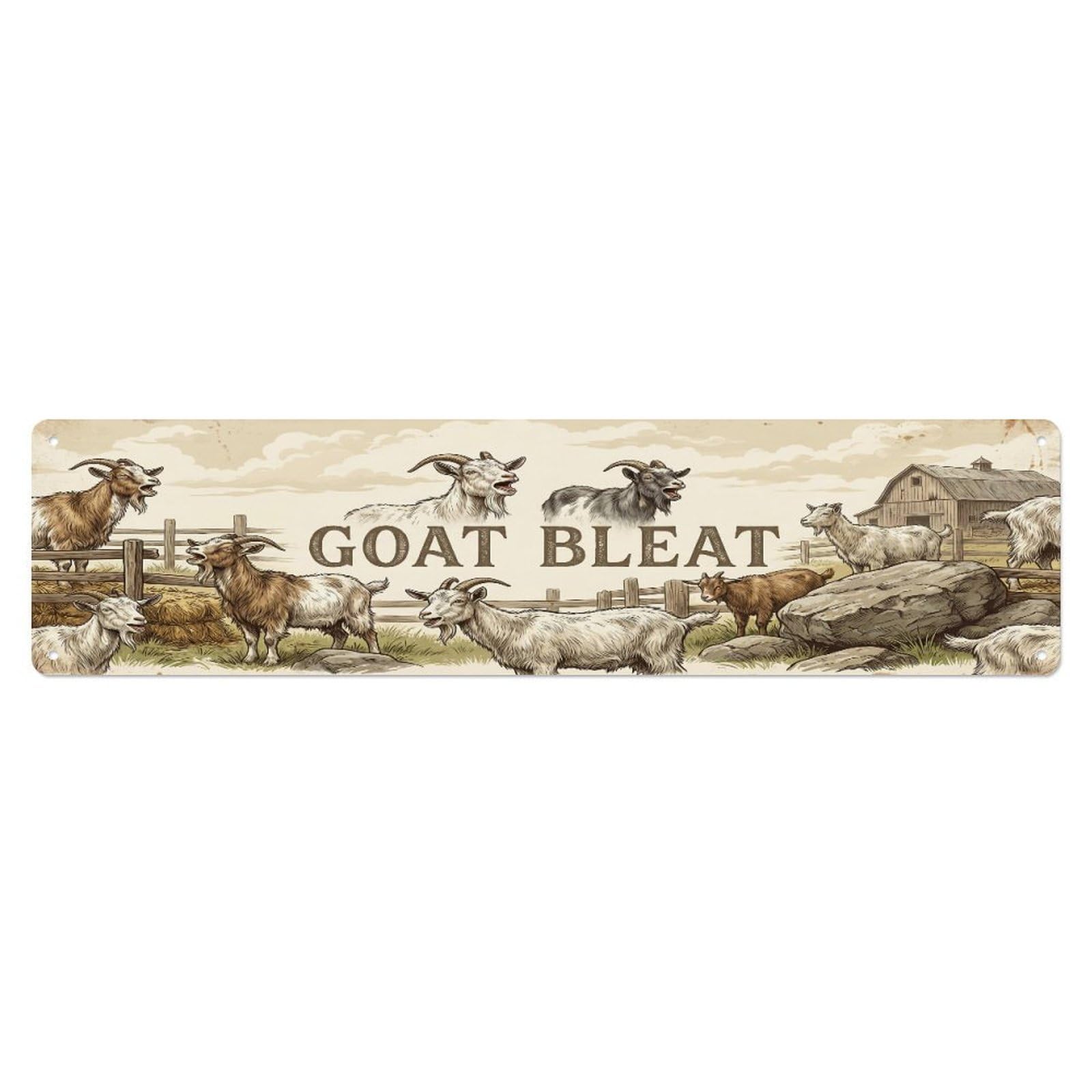 Xanthor Style Metal Tin Sign Vintage Yard Bleat Goat Farmhouse Funny Goat Backyard Farm