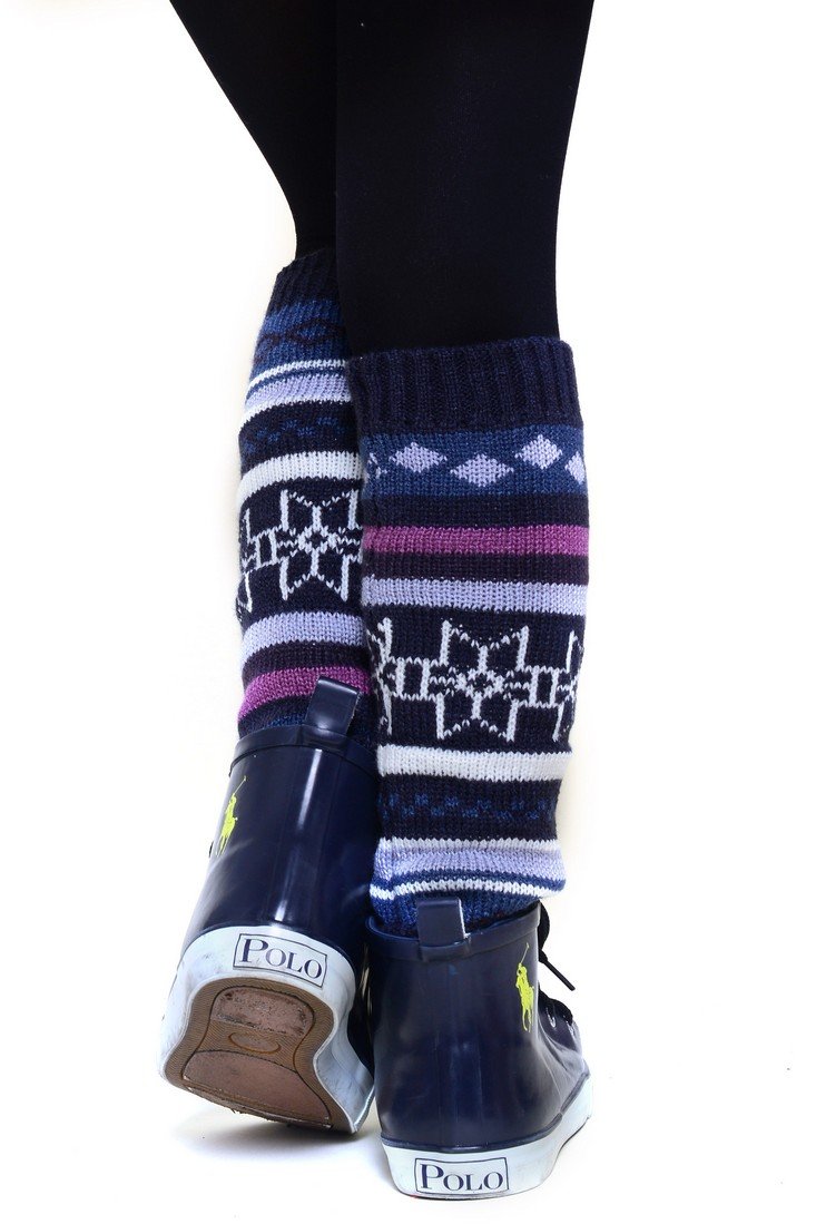 YELETE Fashion Mic Kid's Fun and Cute Legwarmers - Holiday (kids one size, navy)
