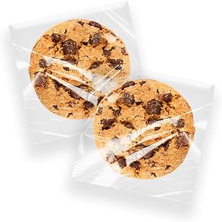 Miss Rui 200 PCS Cookie Bags, 4x4 inches Clear Self Adhesive Plastic Food Treat Bag for Biscuit Bakery Chocolate Candy Gif...