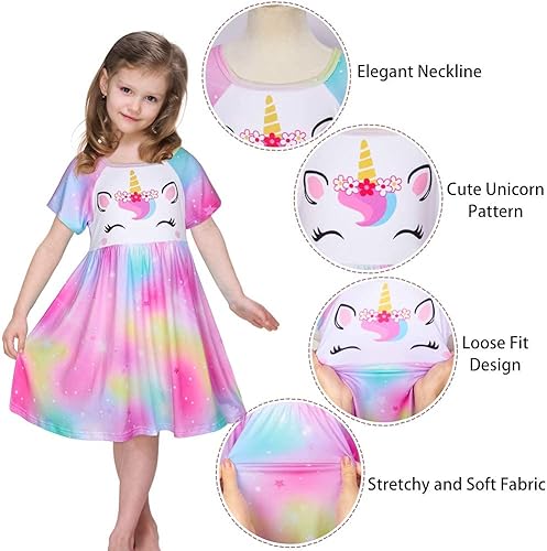 Miniatura 5 de Pijama de unicornio a juego para muñecas y niñas de 18.0in, para niñas y muñecas de 18.0in, regalos de unicornios para niñas