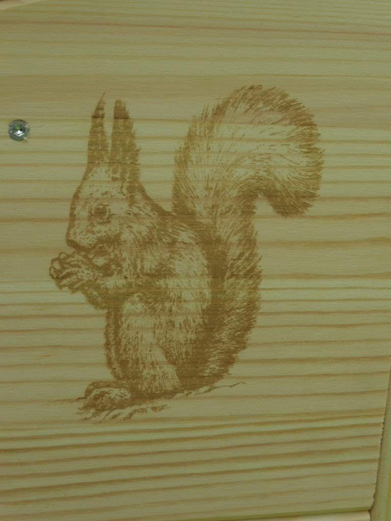 XXXL Echhörnchen Kobel/Futterhaus aus hochwertigem Vollholz, hochwertig Imprägniert, deutsches Qualitätsprodukt von Hand gefertigt im Bayerischen Wald (Premium Futterhaus imprägniert)