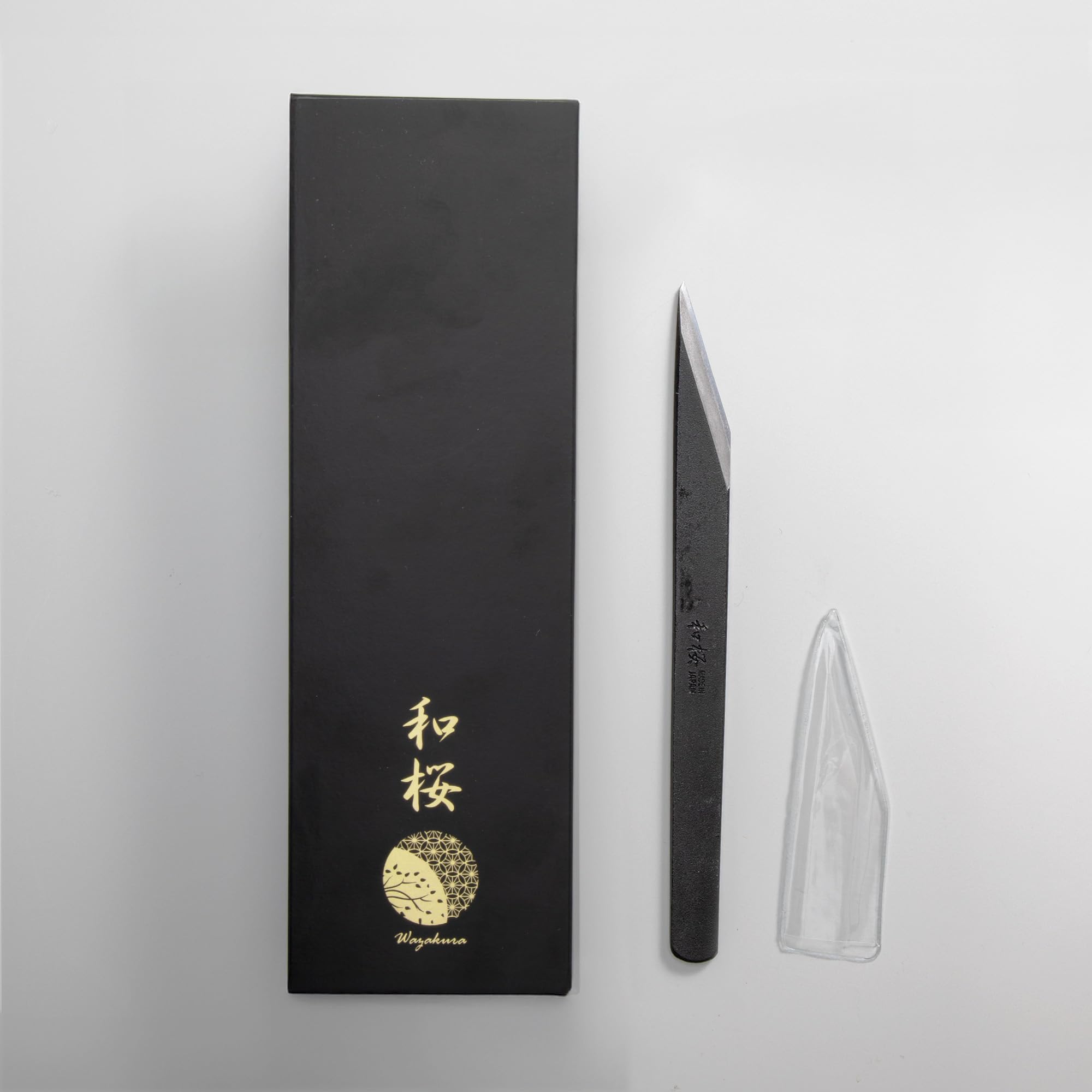 Cuchillo Wazakura Kiridashi - Cuchillo japonés para marcar y trabajar la madera para diestros | Hoja de acero al carbono afilada como una navaja, forjada a mano y fabricada en Japón (15mm)