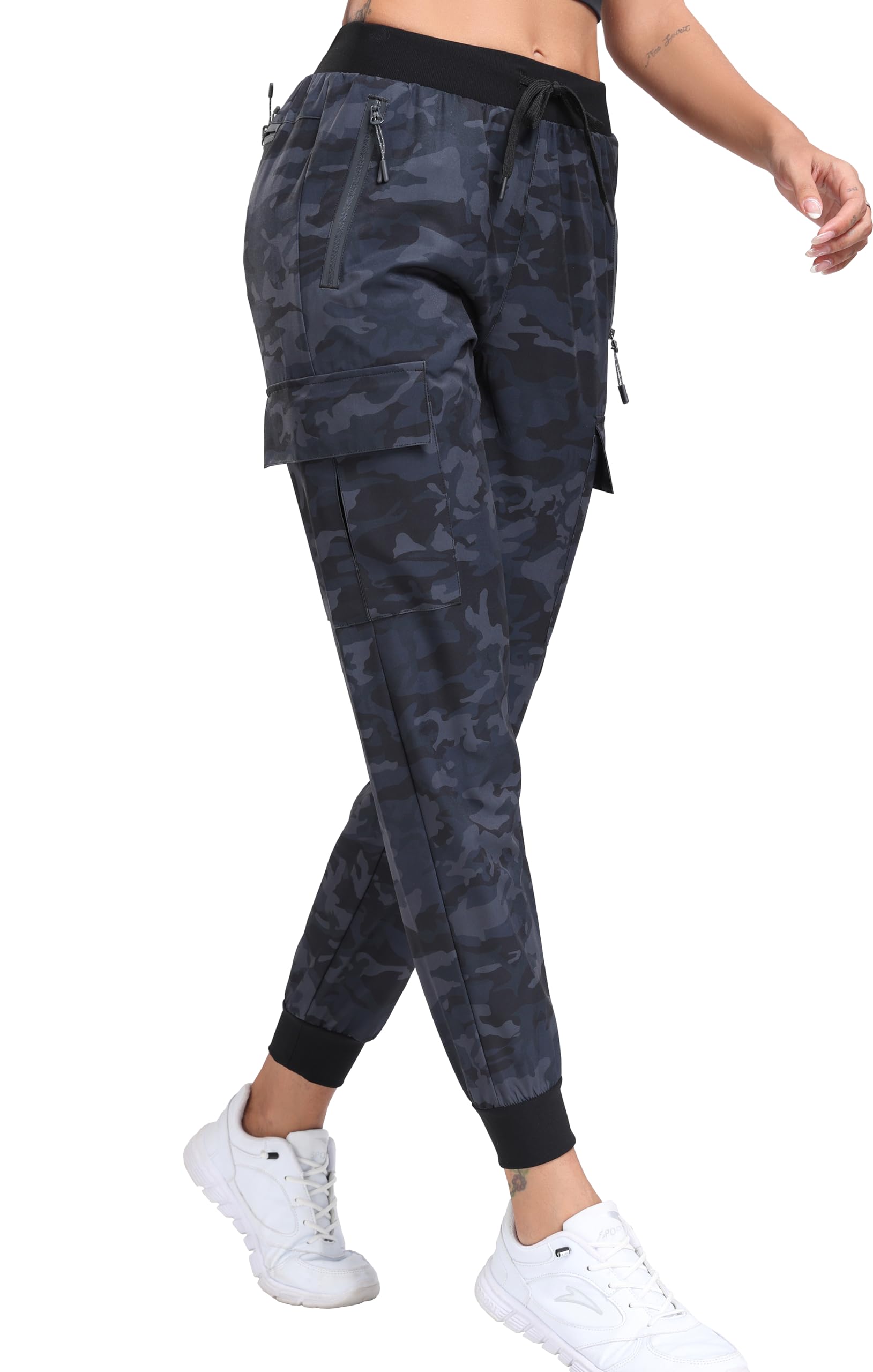 Oalka Women's Cargo Hiking Pants Lightweight Travel Pockets Joggers Quick Dry