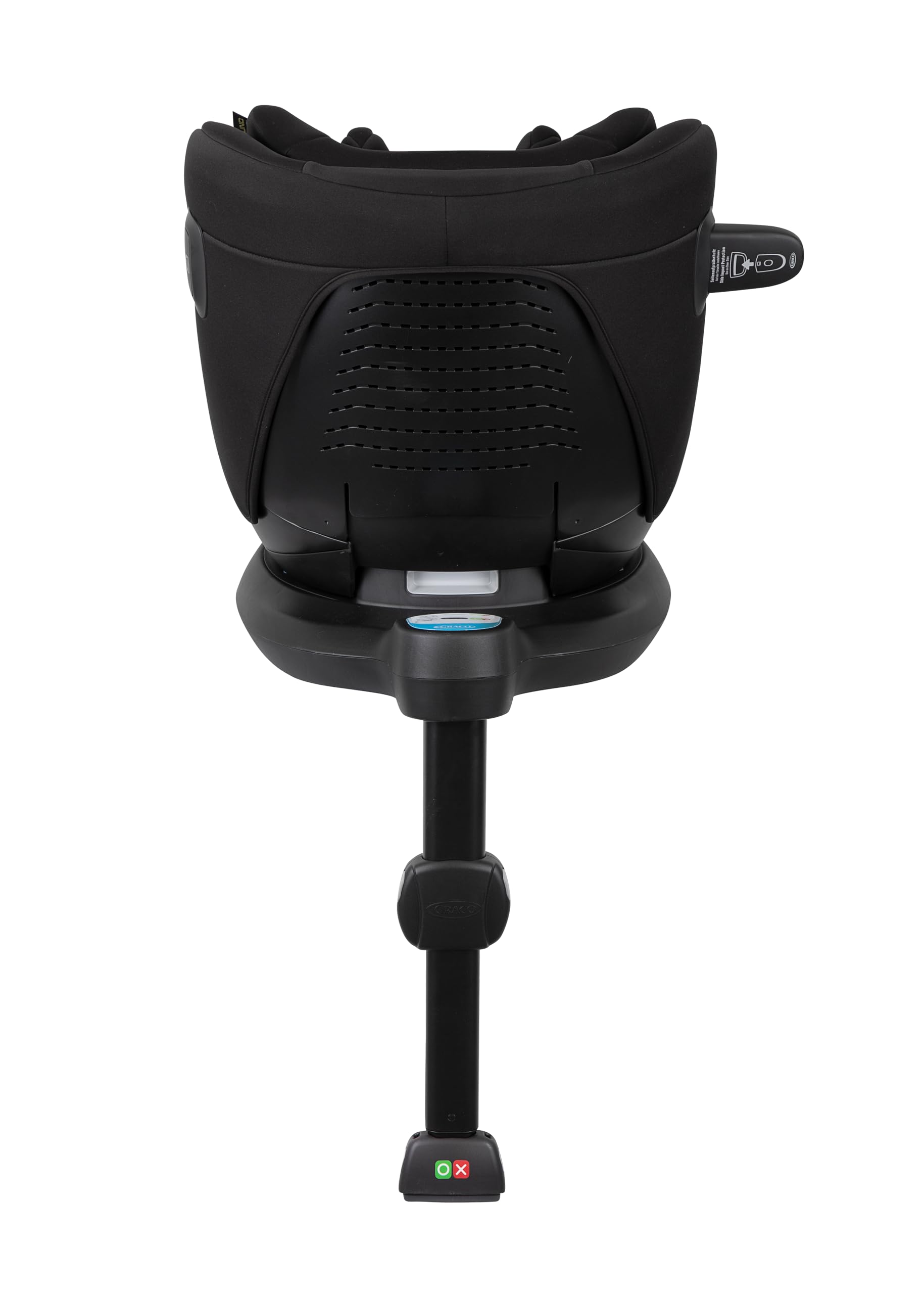 Graco SnugGo i-Size R129, siège auto rotatif à 360° ISOFIX, de 40 à 105 cm (de la naissance jusqu'à environ 4 ans), harnais à 5 points et position allongée, barre anti-rebond, noir, Midnight