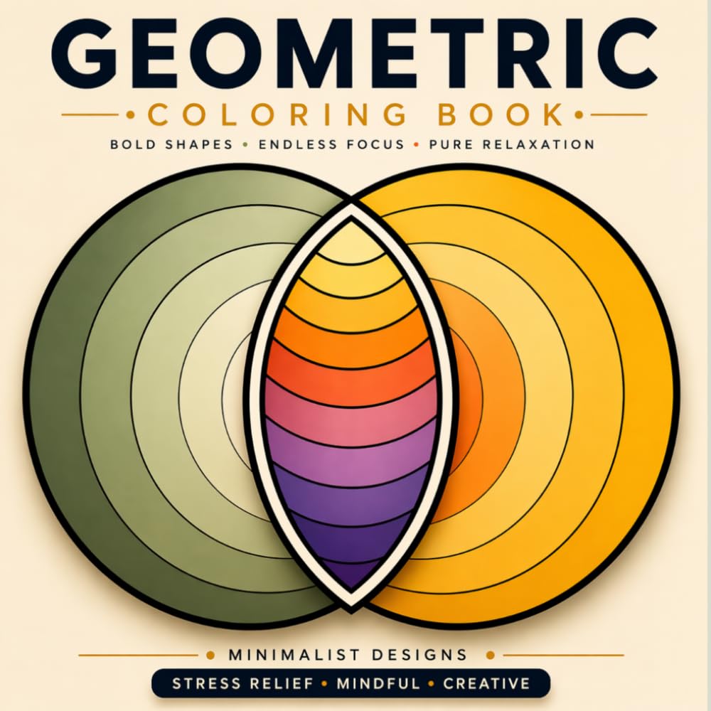 Geometric Coloring Book: Bold Shapes, Endless Focus, Pure Relaxation