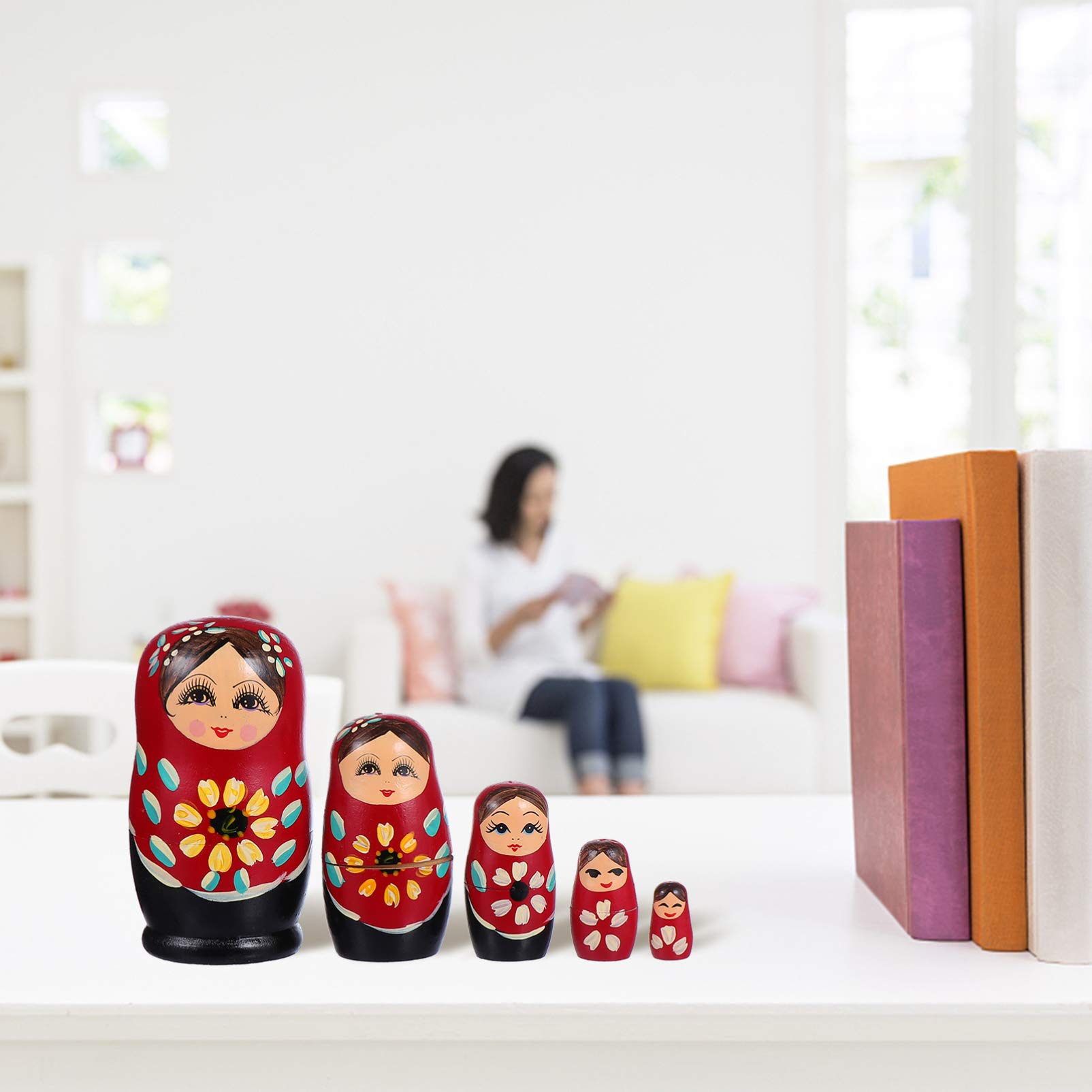 Toddmomy – Juego De Muñecas Rusas Matrioska De Madera | 5 Capas Apilables Pintadas A Mano | Decoración Y Almacenamiento Para Niños Y Adultos