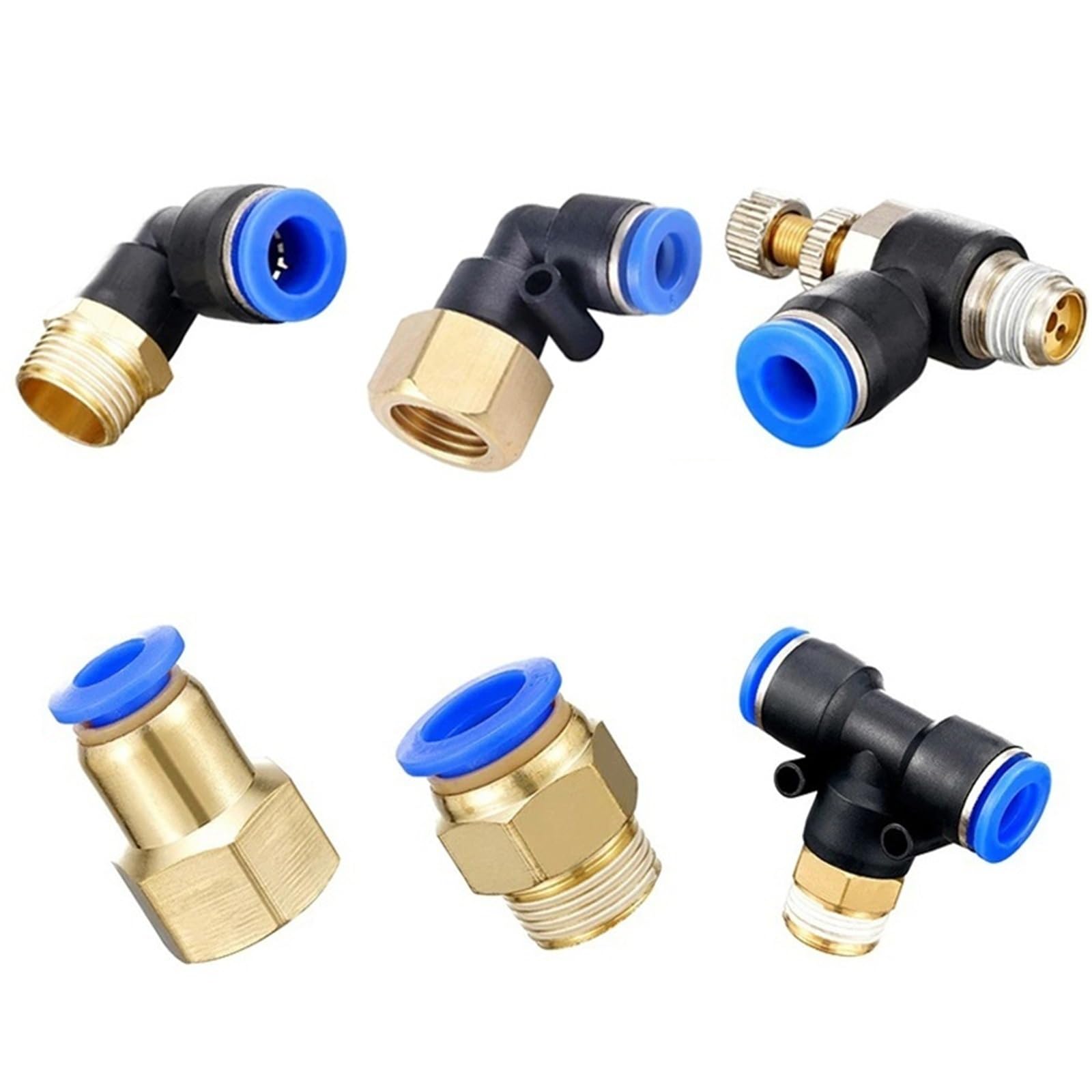 Conector de aire neumático PB de 8 mm y rosca 1/8 para tubos de sistemas industriales