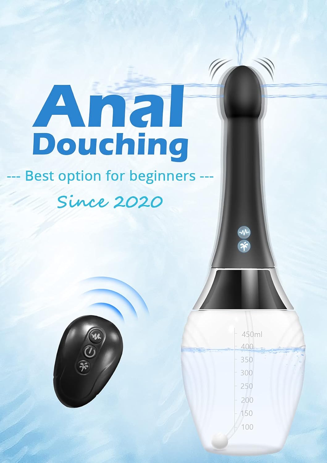 Remote Control Automatic Electric Enema Bulb with 3 Speeds, 450ML SENSIVO Anti Back-Flow Anal Douche, Medical Silicone Enema Kit for Men Women Comfortable Colon Vagina Cleansing : Health & Household