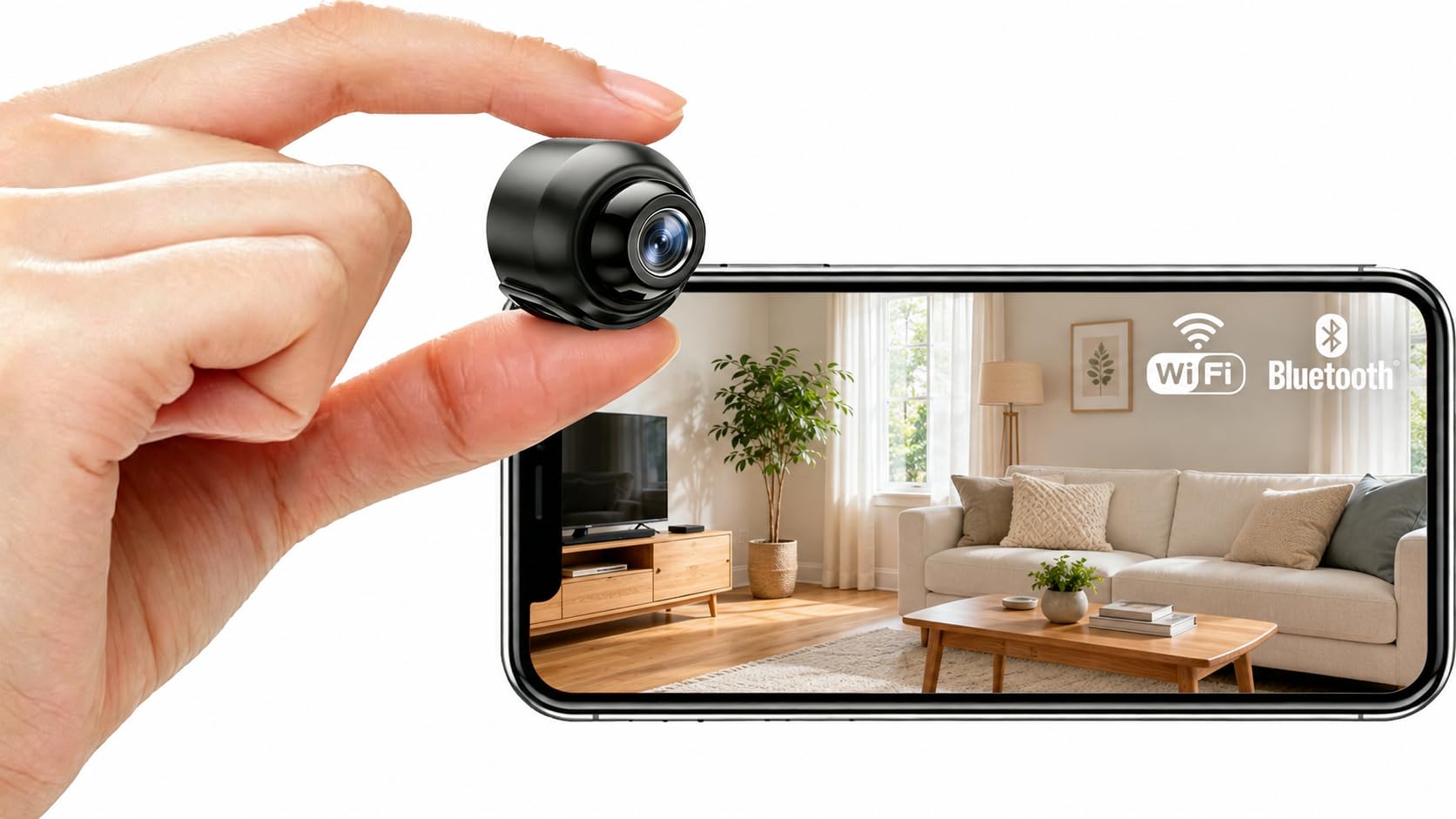 Spy Camera, Mini WiFi 1080P HD Hidden Surveillance Camera with Infrared Night Vision, Motion Detection and Instant Alerts, Remote Access by App for iOS and Android, for Office and Store